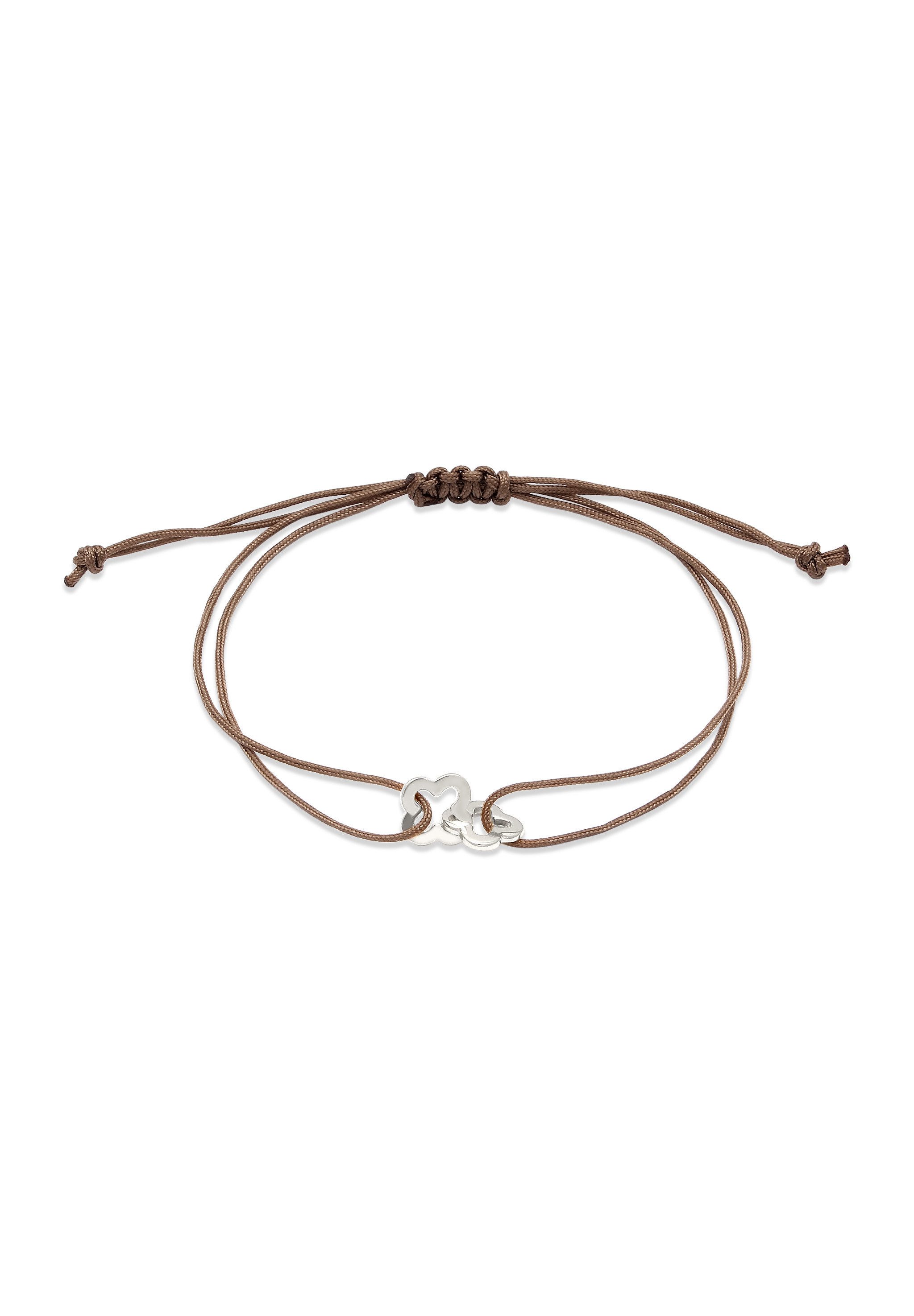 Armband Nylonkette Kleeblatt 925 Sterling Silber