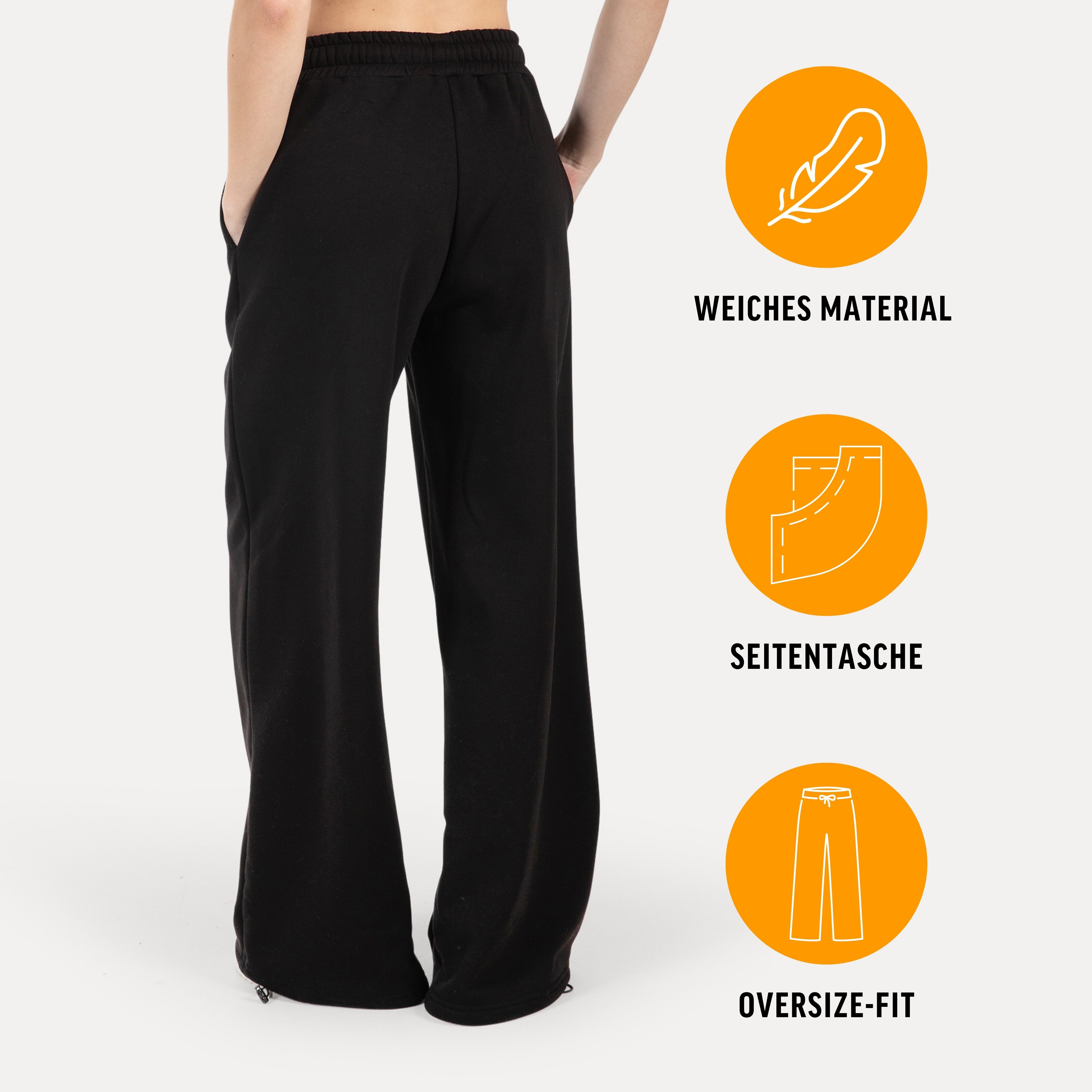 Smilodox Jogginghose Damen Siara, Bequeme Freizeithose mit Seitentaschen, Gym & Homewear Trainingshose mit verstellbarem Beinabschluss