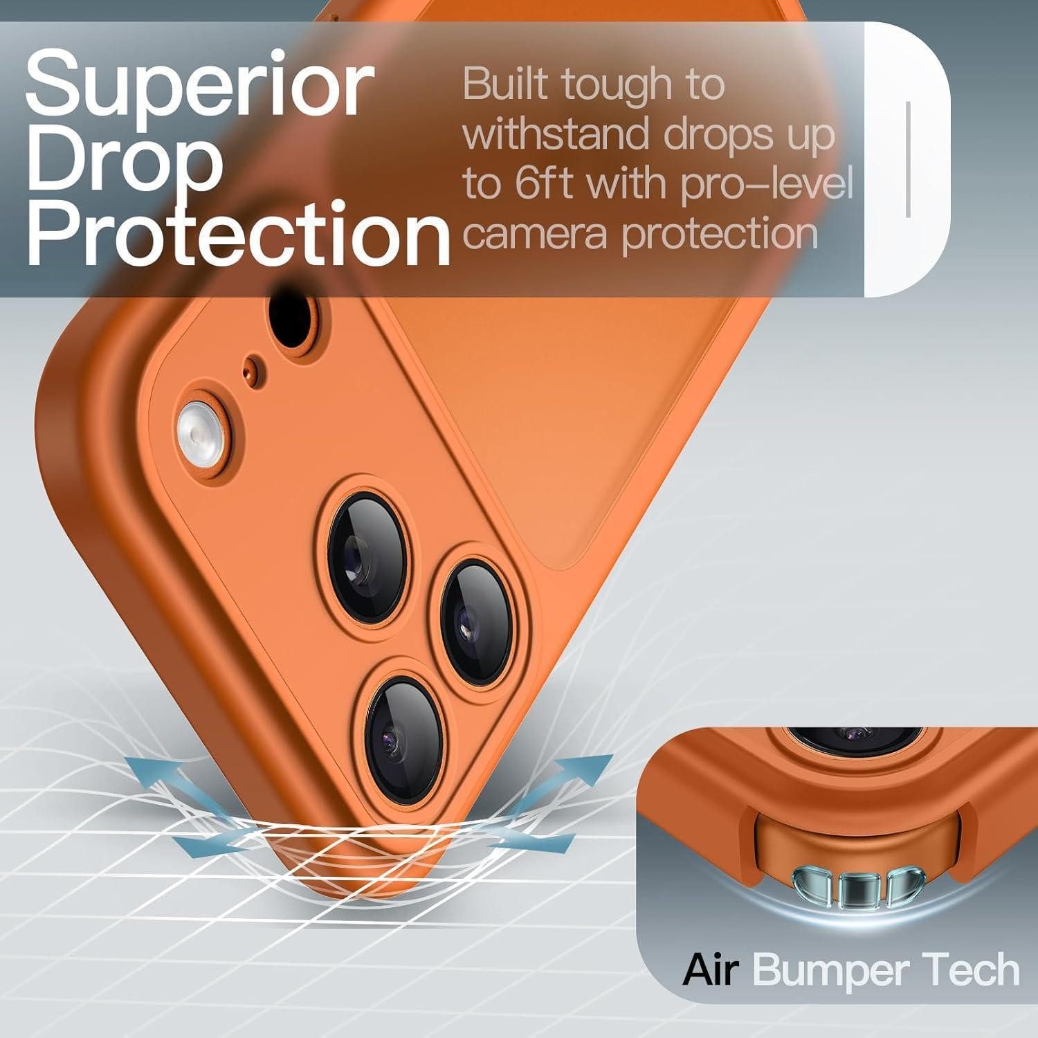 LuxusKollektion Smartphone-Hülle Handyhülle iPhone 17 Pro stoßfest Kameraschutz matt Orange