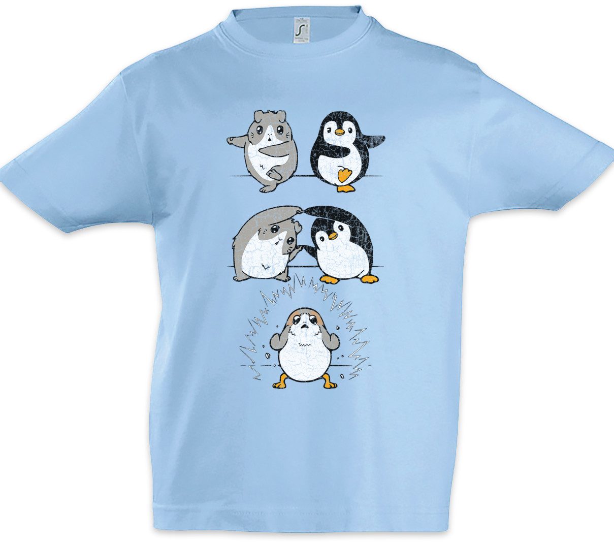 Print-Shirt Porg Fusion Kinder T-Shirt Penguin Pinguin Hamster Fun Geek Nerd Gift