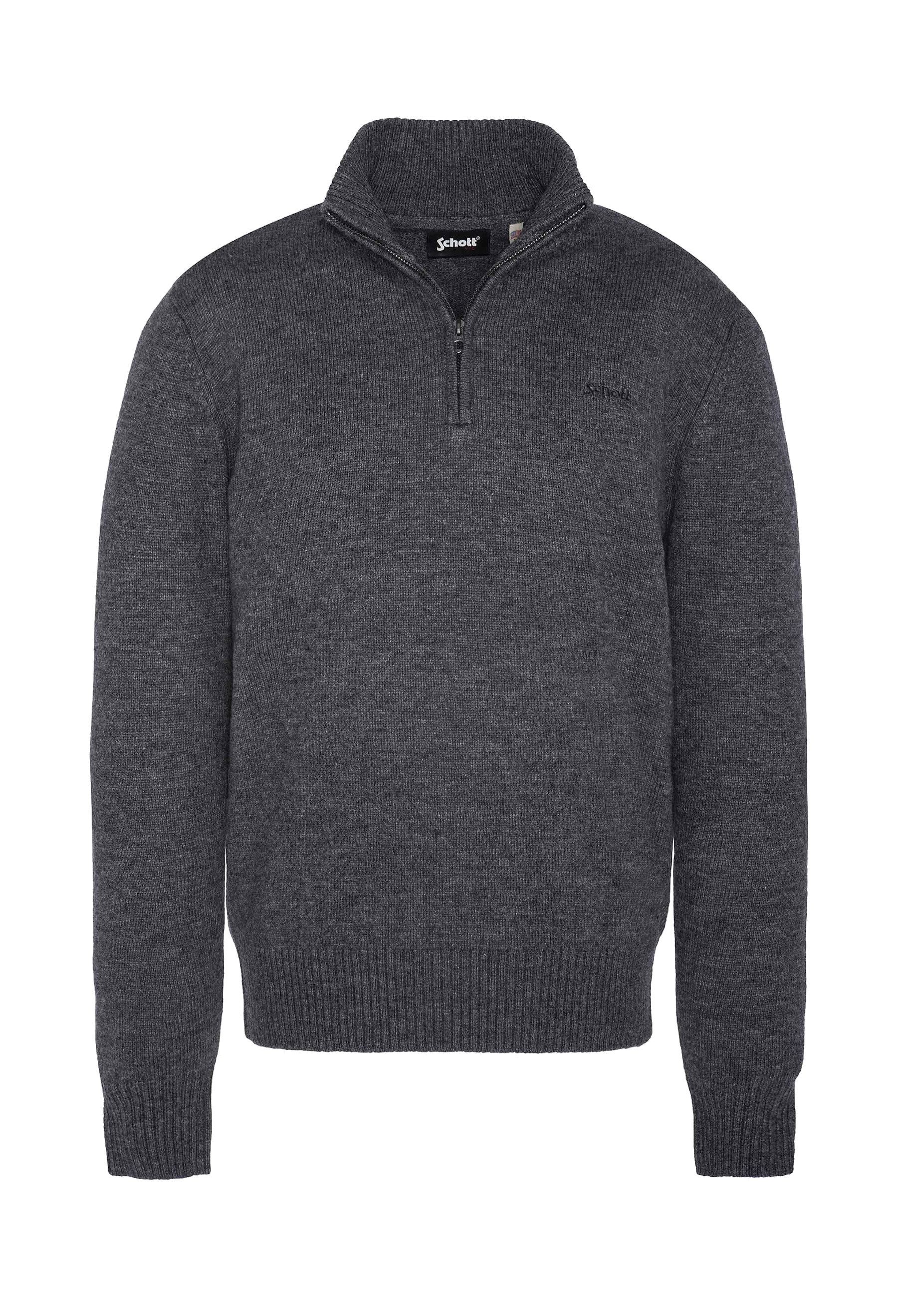 Schott NYC Troyer Pullover PLLANCE2 Strickpullover Troyer (1-tlg)