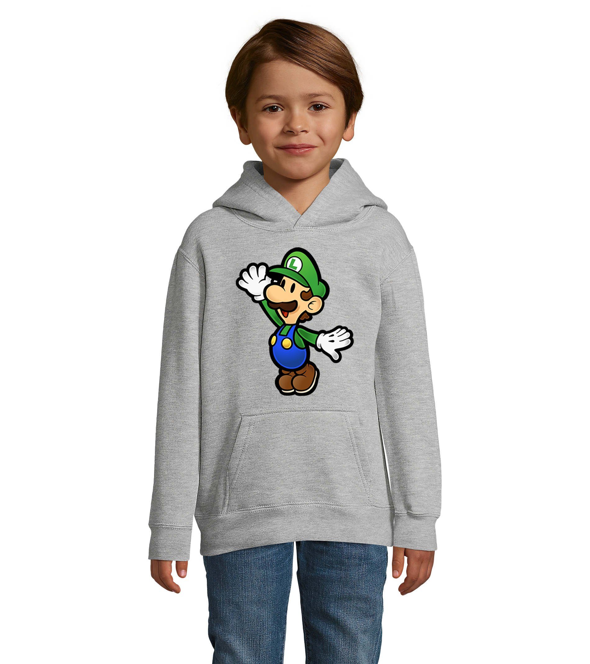 Hoodie Kinder Jungen & Mädchen Luigi Super Retro Konsole Mario Peach Yoshi