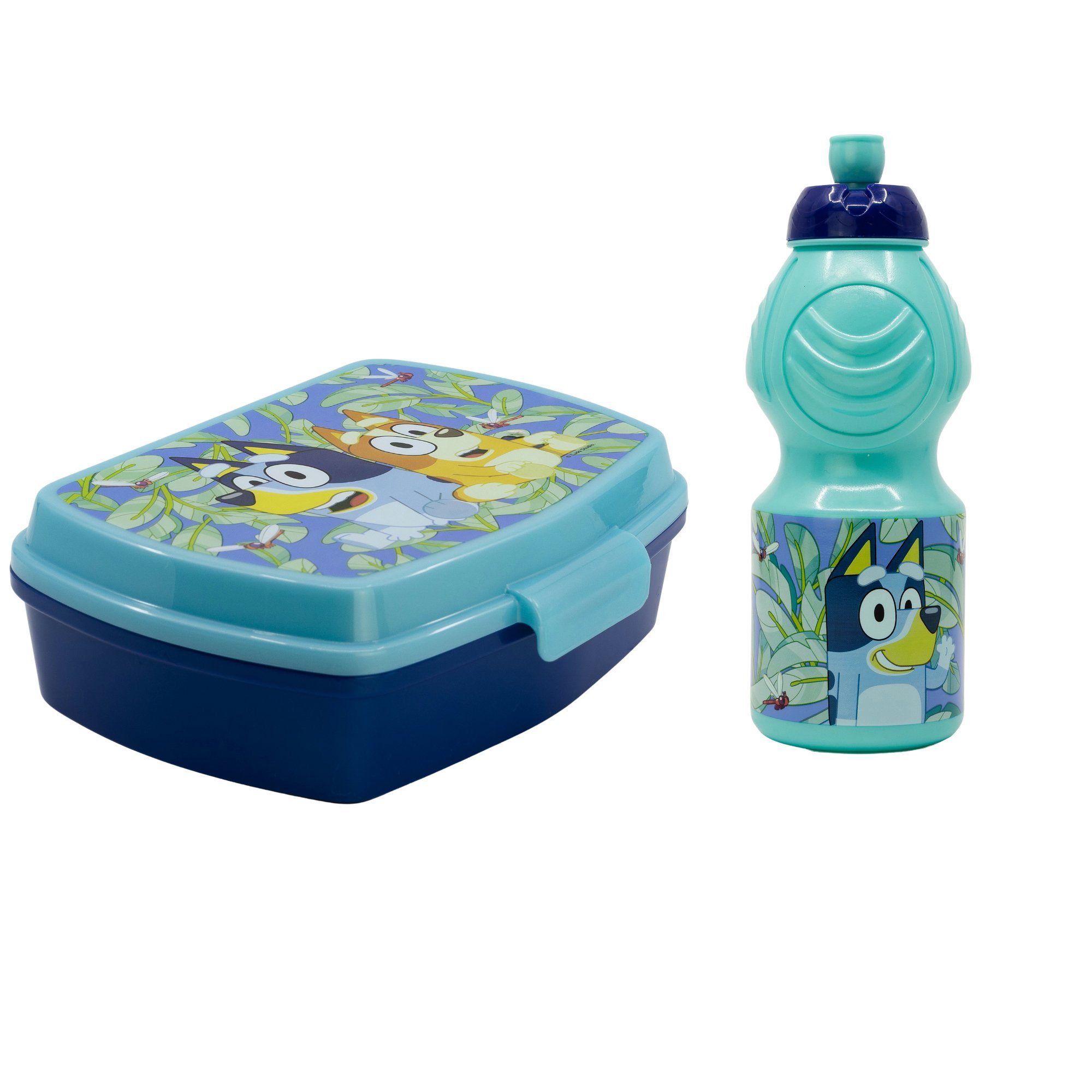 Bluey Lunchbox Bluey Bingo Kinder 2 teiliges Set Brotdose plus Trinkflasche, (2-tlg)