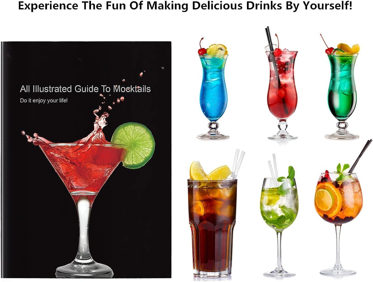 LA CUTE Cocktail-Set Edelstahl Cocktail Shaker Set 14-teilig mit Bar-Tools, Cocktailrezepte, (Cocktail Shaker Bar-Set 14-teilig mit Zubehör für Mixen & Geschenk – Bild 5 von 5