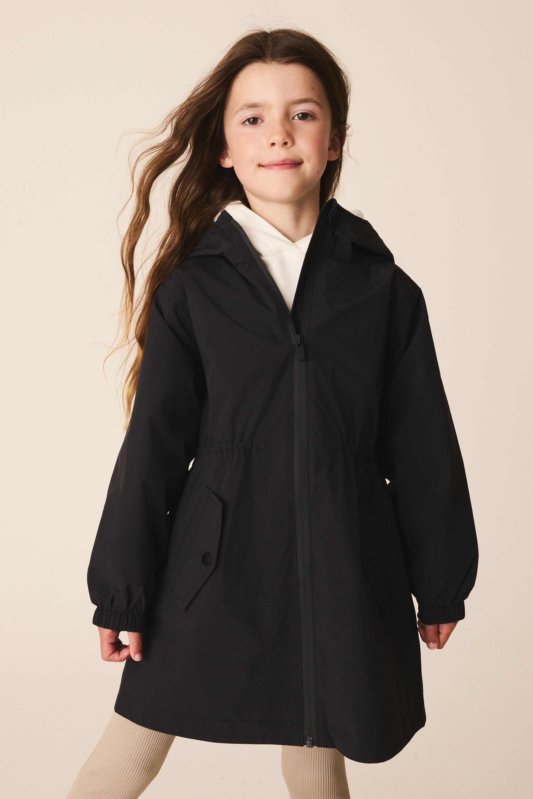 Next Regenjacke Wasserabweisender Regenmantel mit Fleecefutter (1-St)