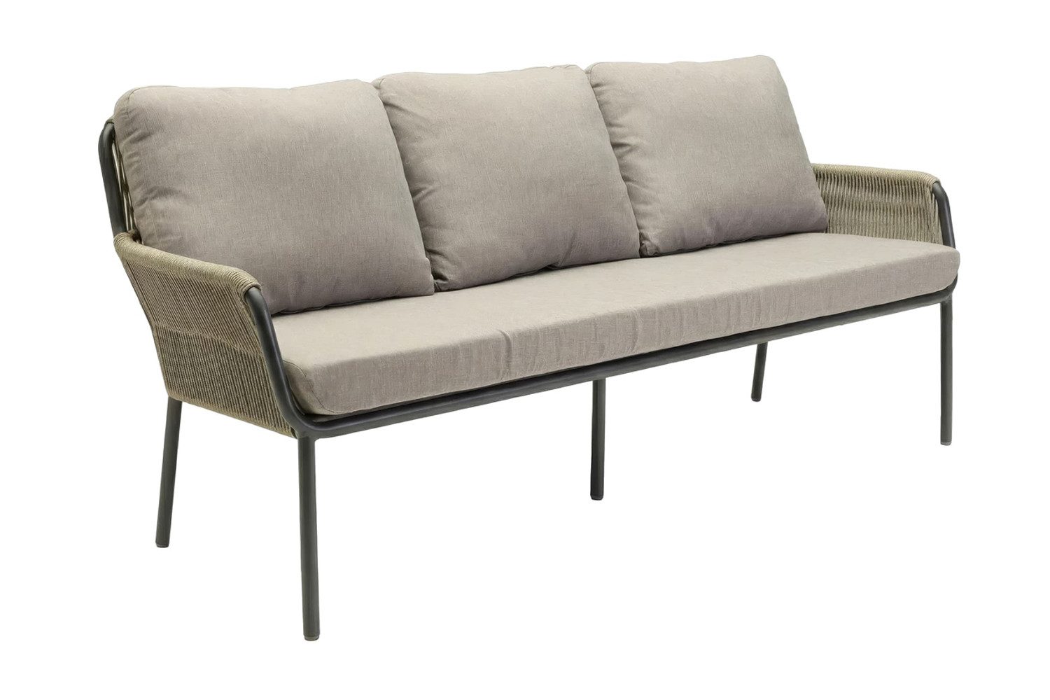dasmöbelwerk Loungesofa Loungesofa Concord 3-Sitzer Gartensofa mit Polster Relaxsofa Rope