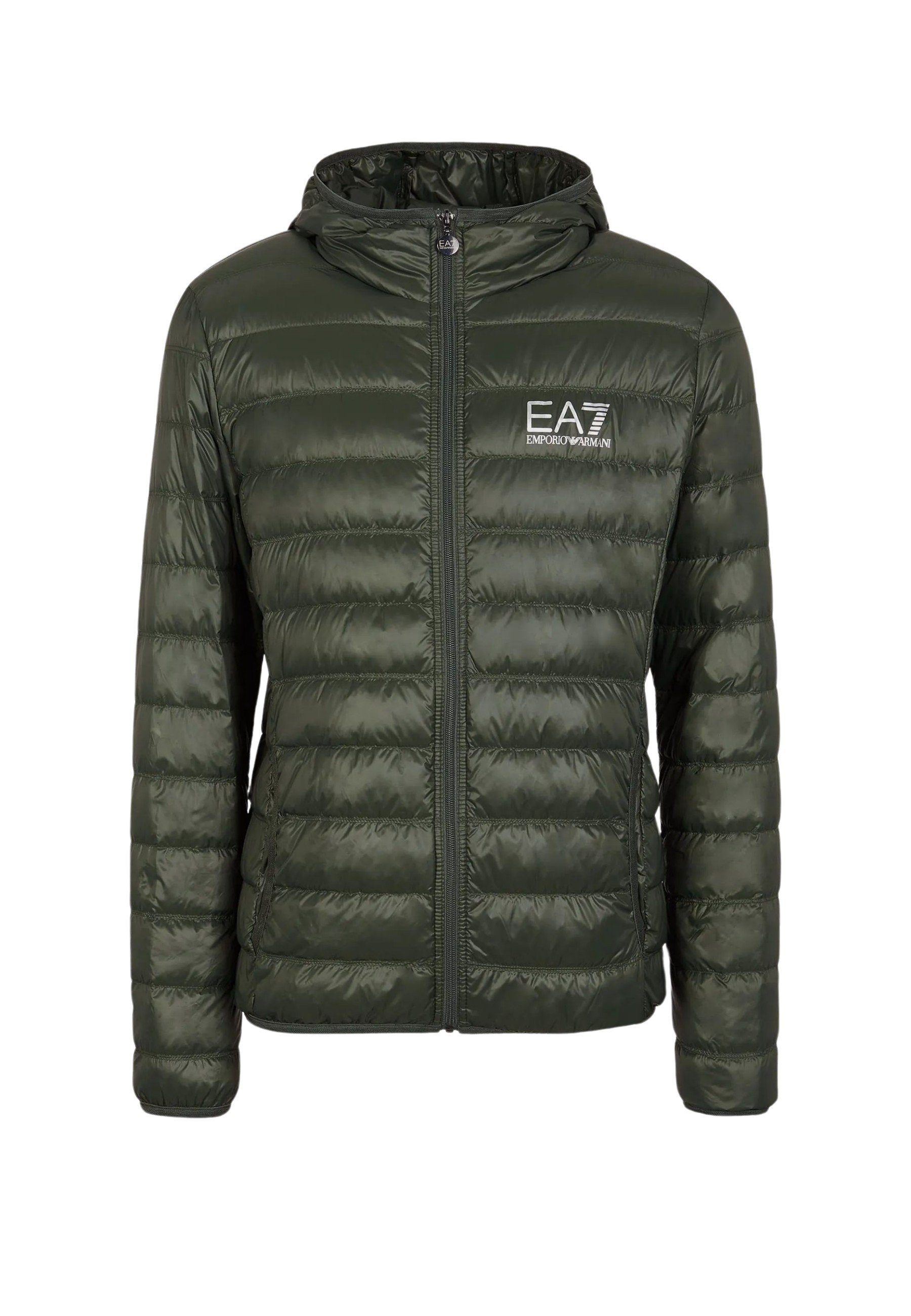 Emporio Armani Steppjacke Jacke Core Identity Steppjacke mit Kapuzenkragen (1-St) grün