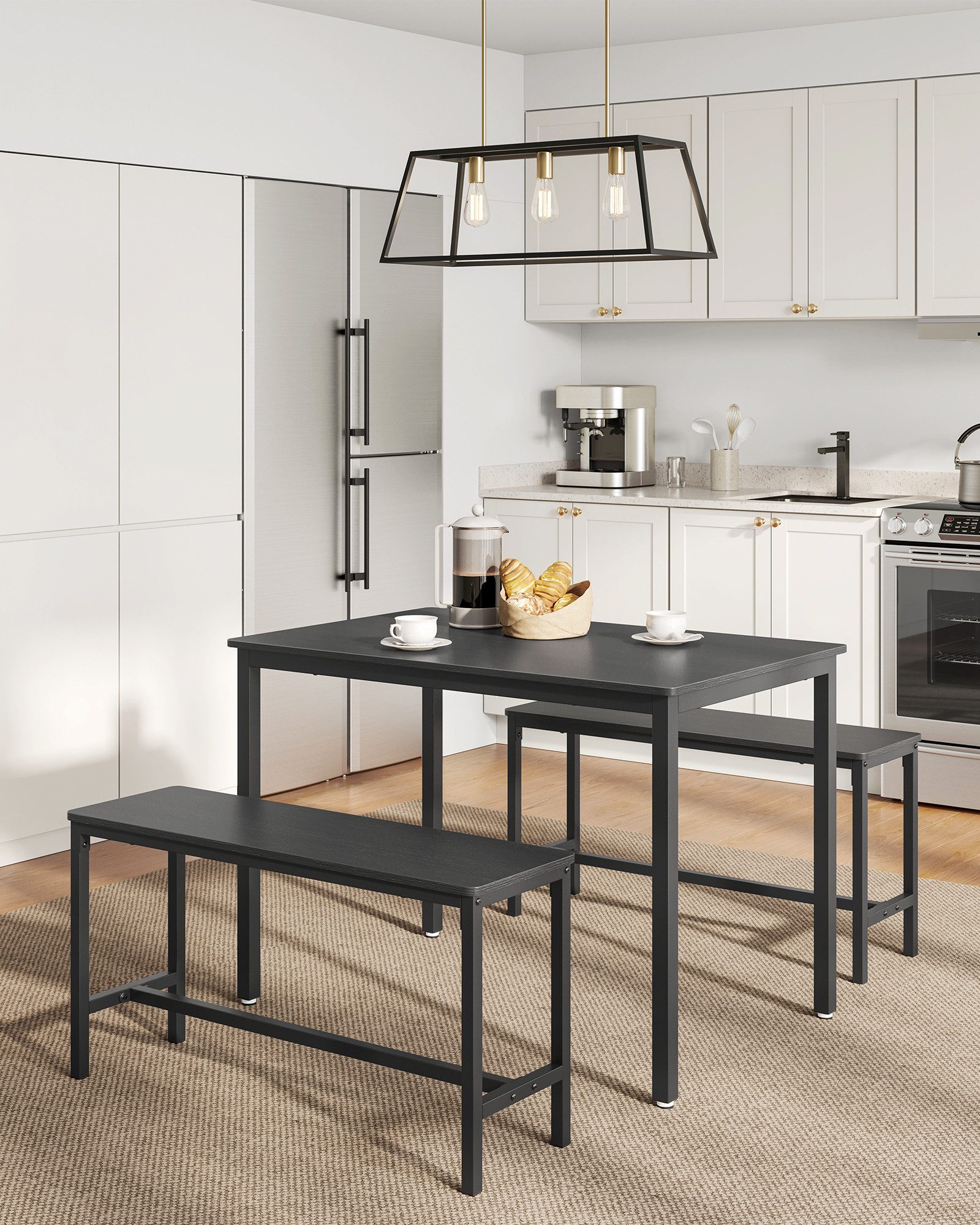 VASAGLE Essgruppe, (3er-Set, 3-tlg., Esstisch mit 2 Bänken), Küchentisch 70 günstig online kaufen