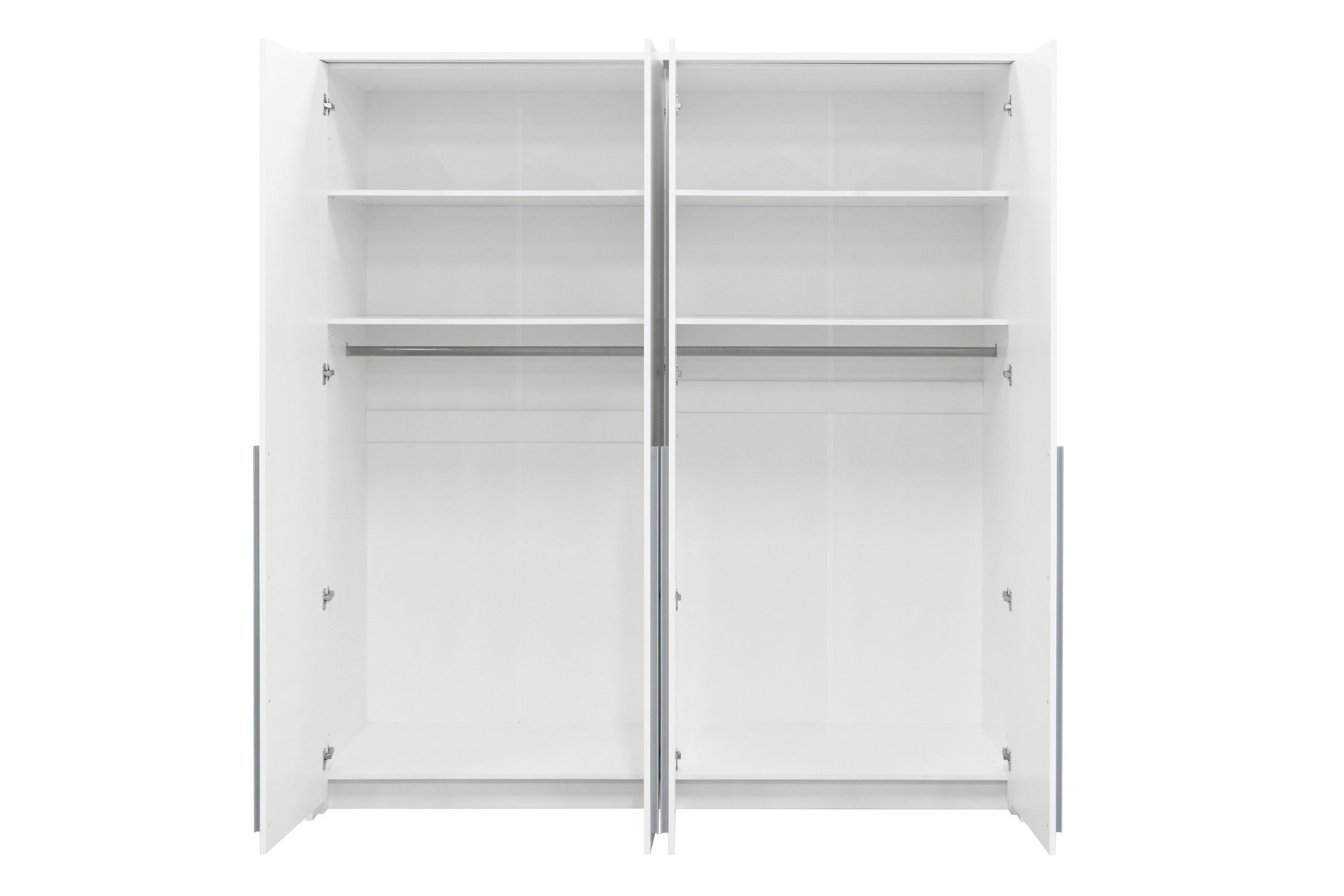 Masseno Drehtürenschrank AZIR 205 cm Kleiderschrank 4 Türen Schlafzimmerschrank Weiß