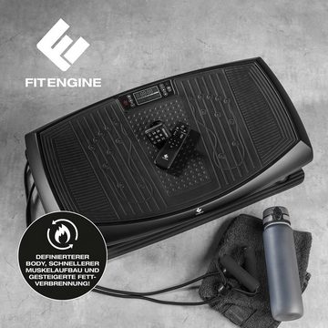 FitEngine Vibrationsplatte Ganzkörpertrainer Trainingsplatte, 4D Vibrationsplatte - 3 Modi, 60 Intensitätsstufen - schwarz