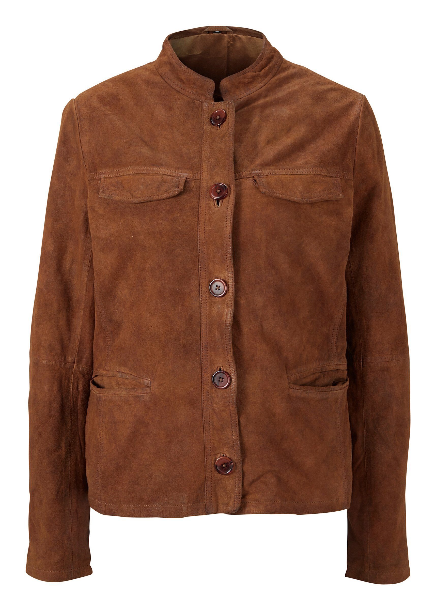 heine Allwetterjacke Leder-Jacke Langarm