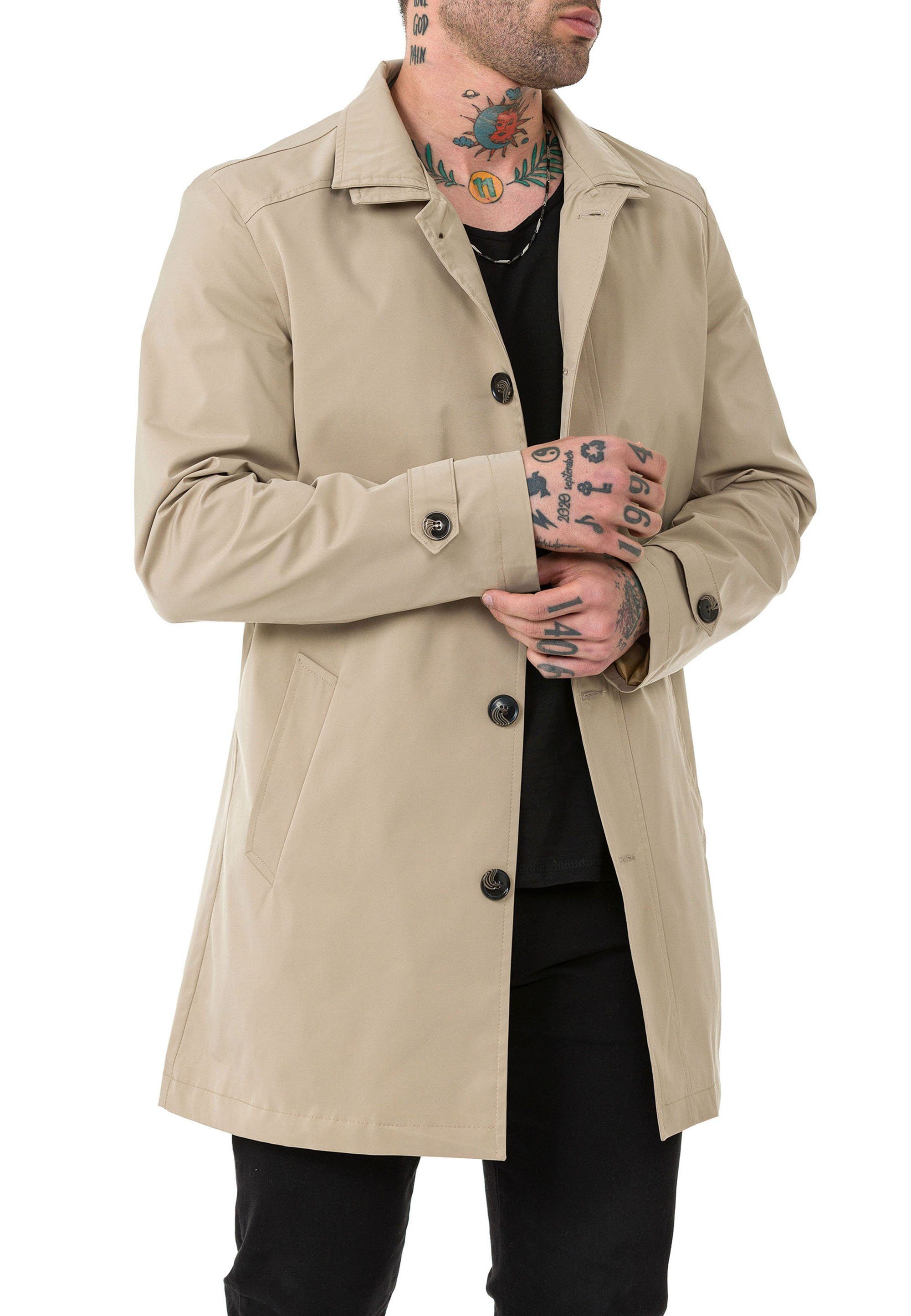 Kurzmantel RedBridge Premium eleganter Trenchcoat Qualität Beige