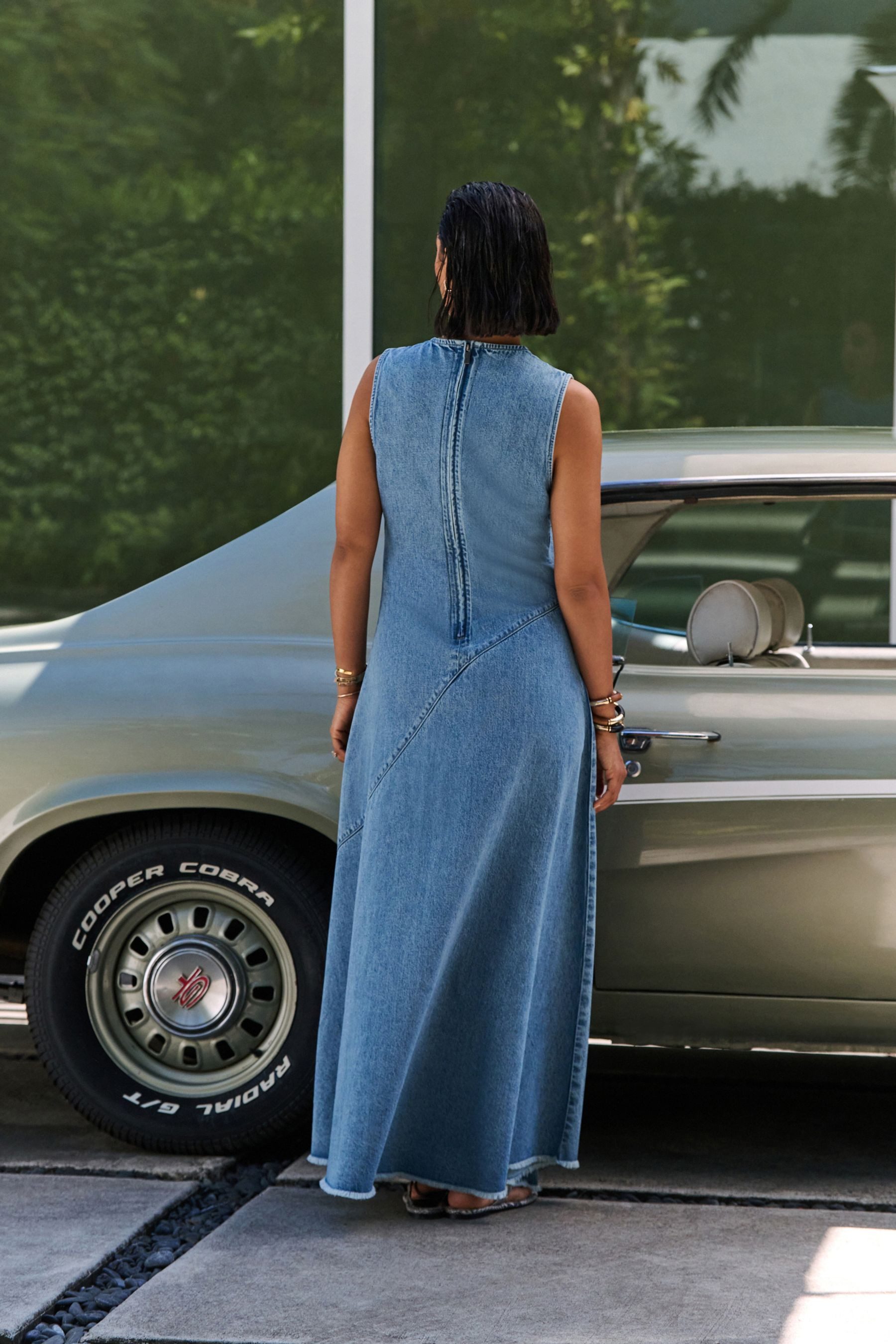 Next Jeanskleid Ärmelloses Denim-Maxikleid (1-tlg) günstig online kaufen