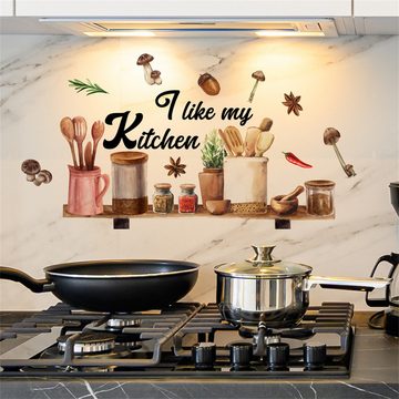 RefinedFlare Wandtattoo „I love my kitchen home decor“ Wandaufkleber, abnehmbar, selbstklebend