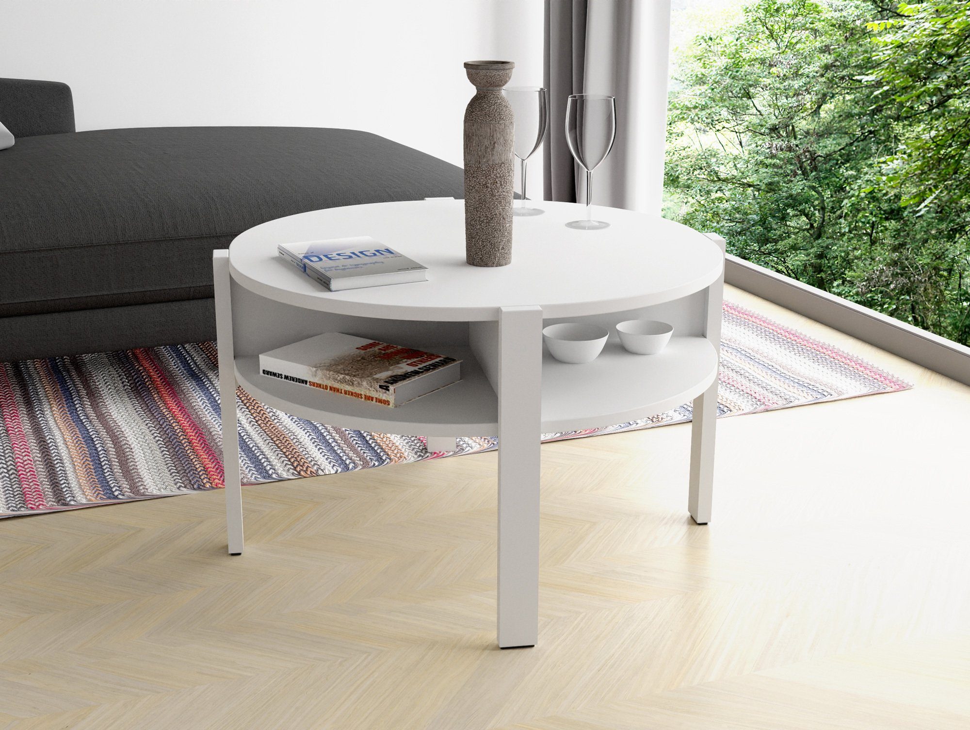 Moebel-Eins Couchtisch TAFFY Couchtisch, Material Dekorspanplatte, rund, TAFFY Couchtisch, Material Dekorspanplatte, rund