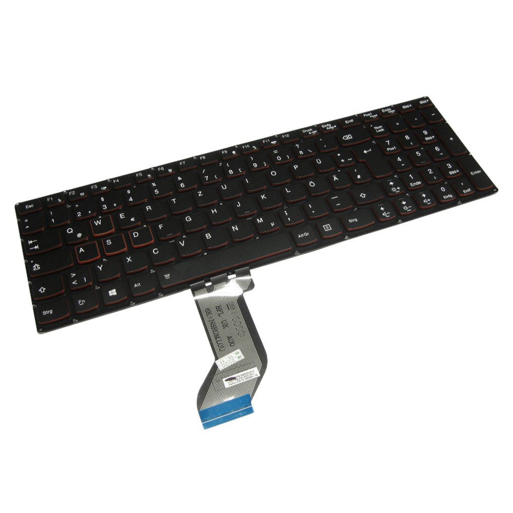 Trade-Shop Ersatzteil passend für Lenovo IdeaPad Y700-15ISE Y700-15ACZ Tastatur (Tasten: Deutsch, QWERTZ / Farbe: Schwarz / mit Hintergrundbeleuchtung)