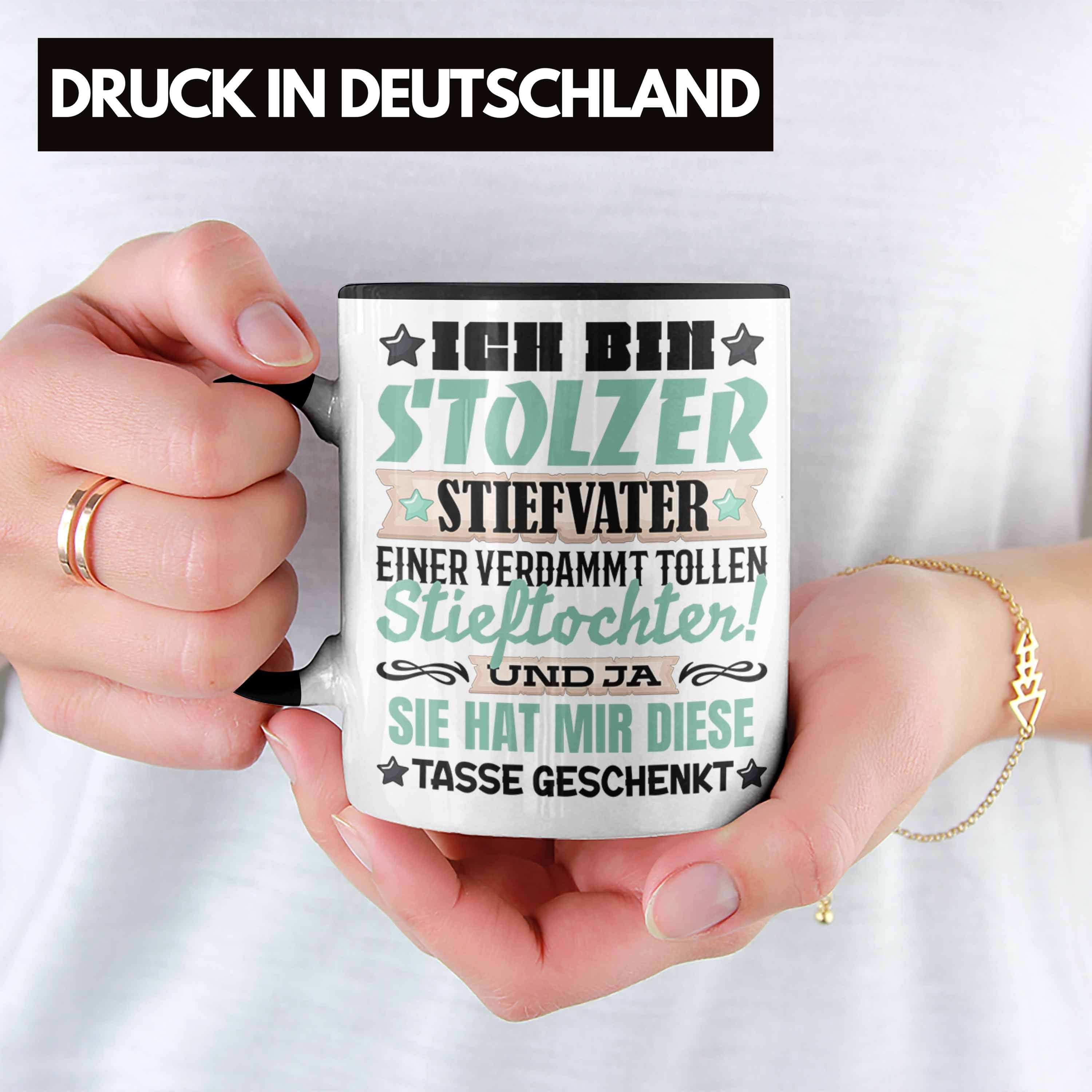 Stiefpapa Trendation Schwarz von Stieftoc Stiefvater Geschenk Geschenkidee Tasse Tasse Tochter