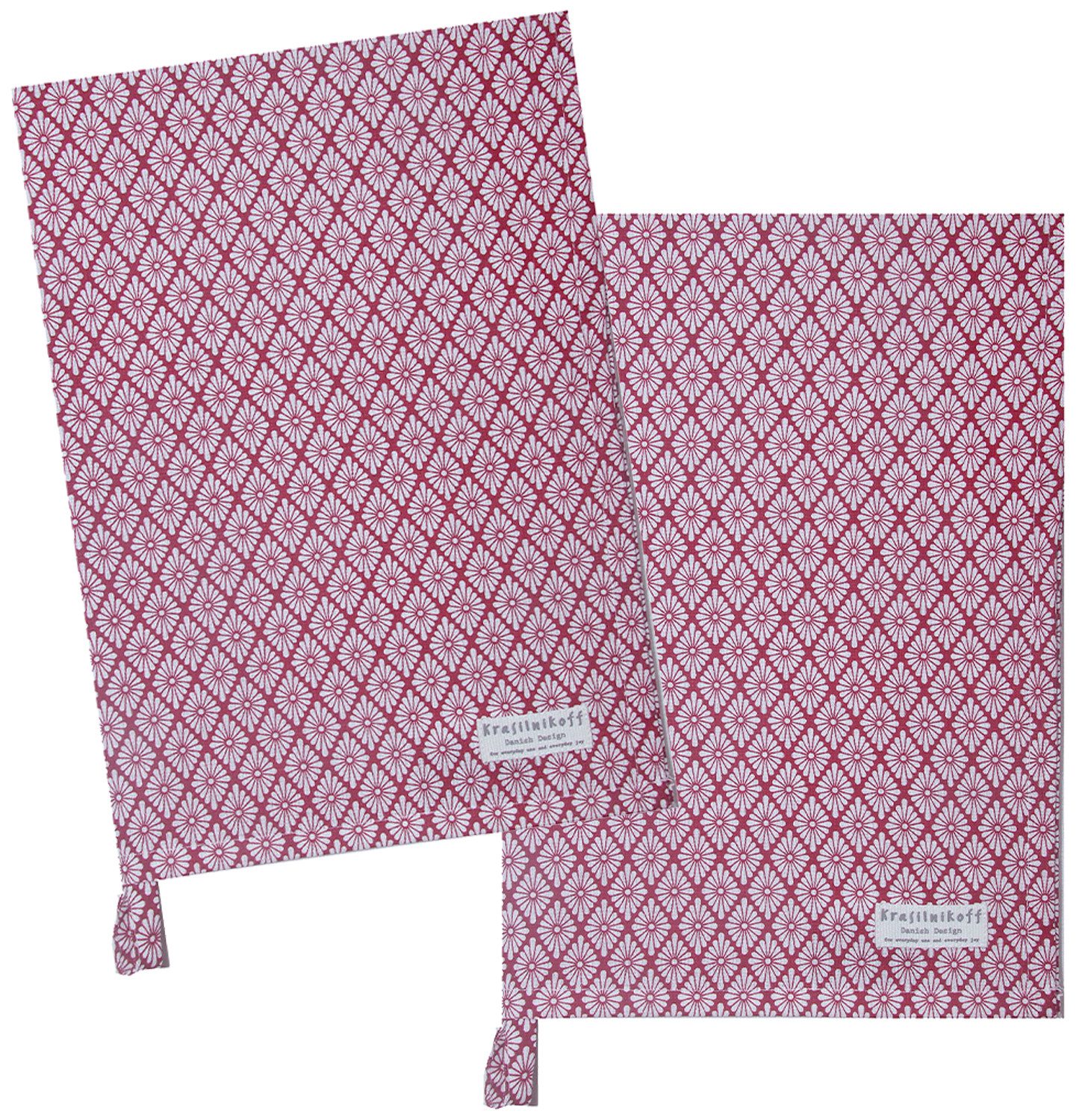 Krasilnikoff Geschirrtuch Biscuit, (2-tlg., 2-teilig), Geschirrtücher ca.50x70cm Baumwolle