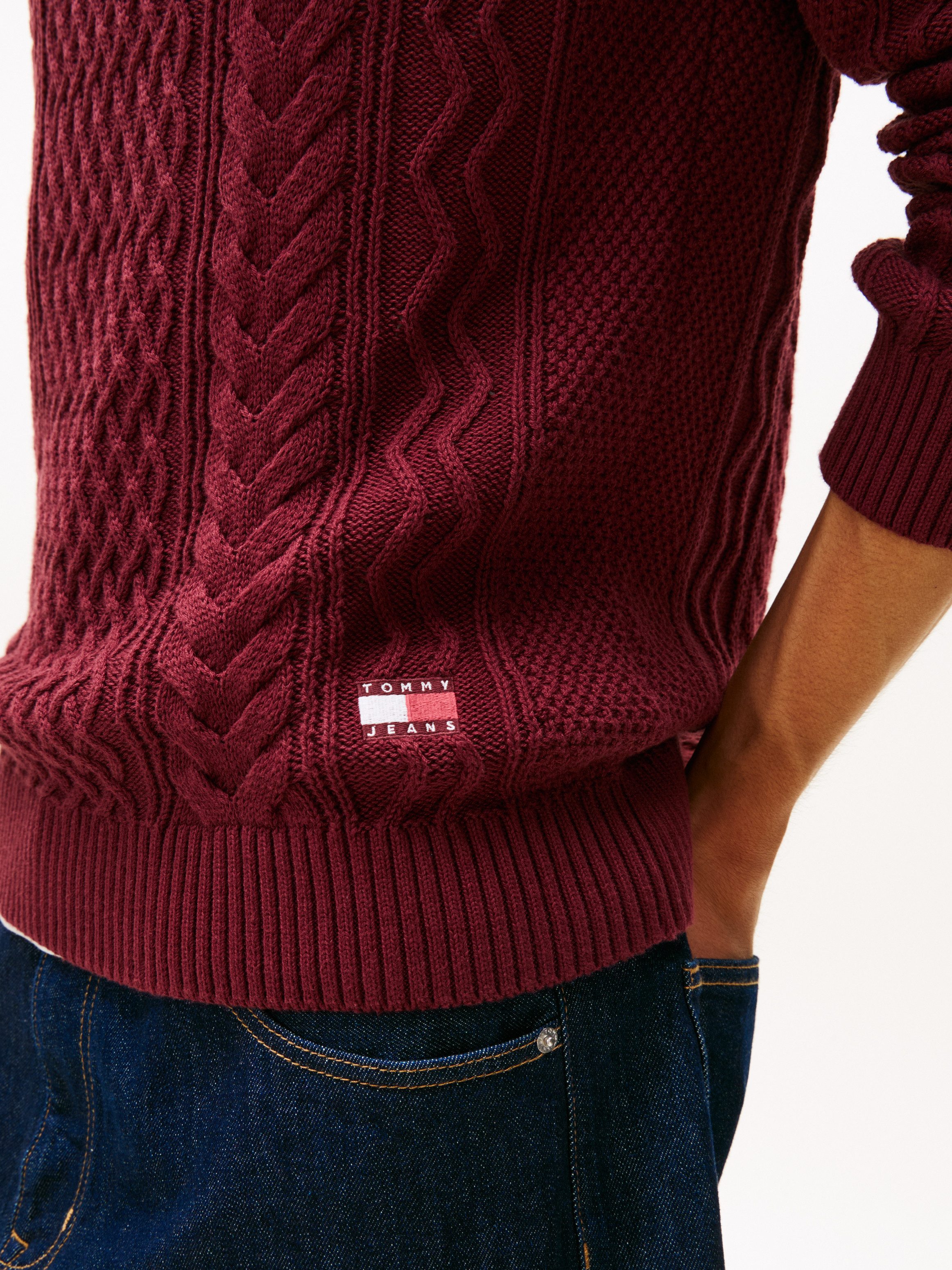 Tommy Jeans Strickpullover BADGE CABLE Slim günstig online kaufen