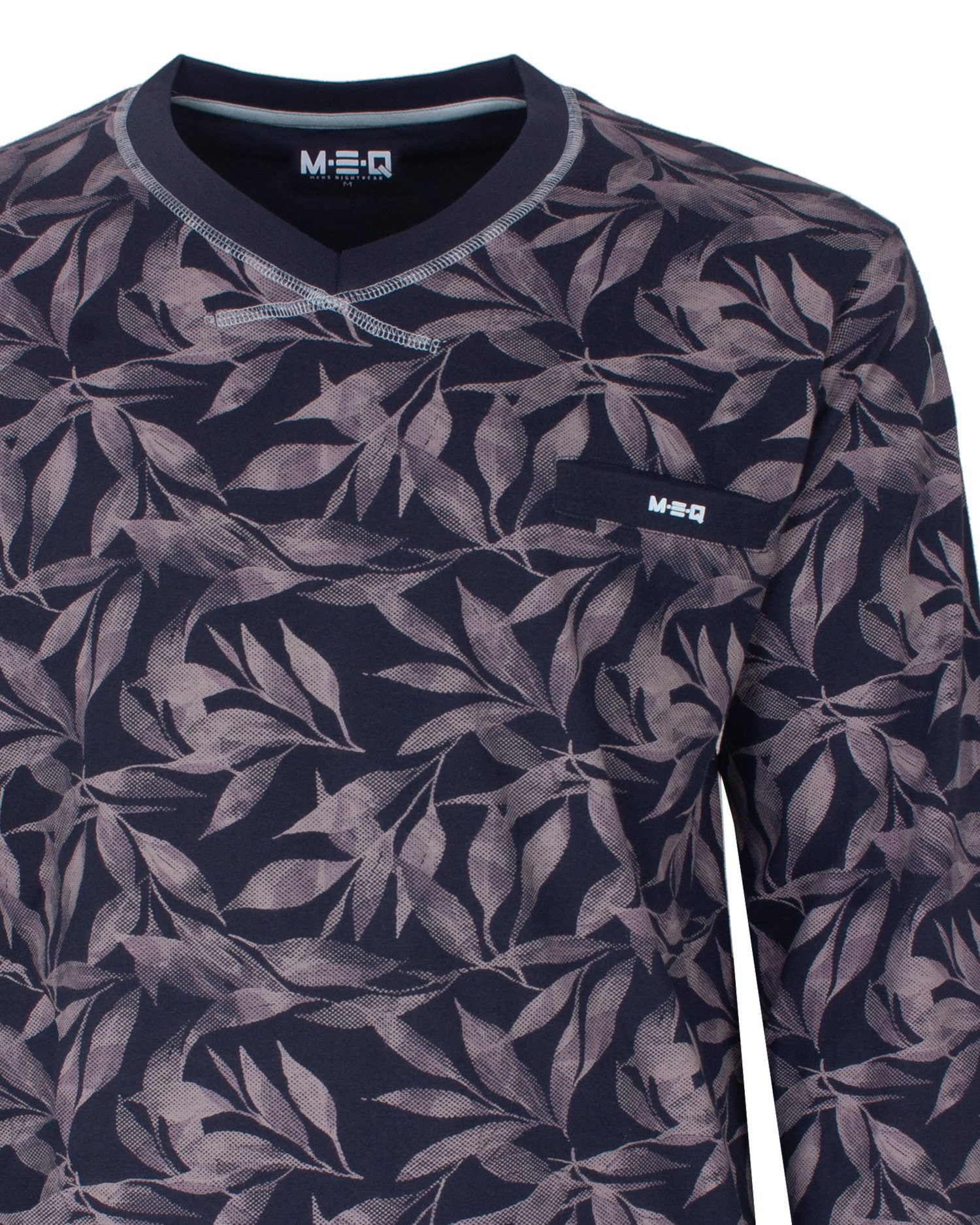 M.E.Q. Schlafanzug Modischer Herren pyjama mit Bündchen (2 tlg) Baumwolle günstig online kaufen