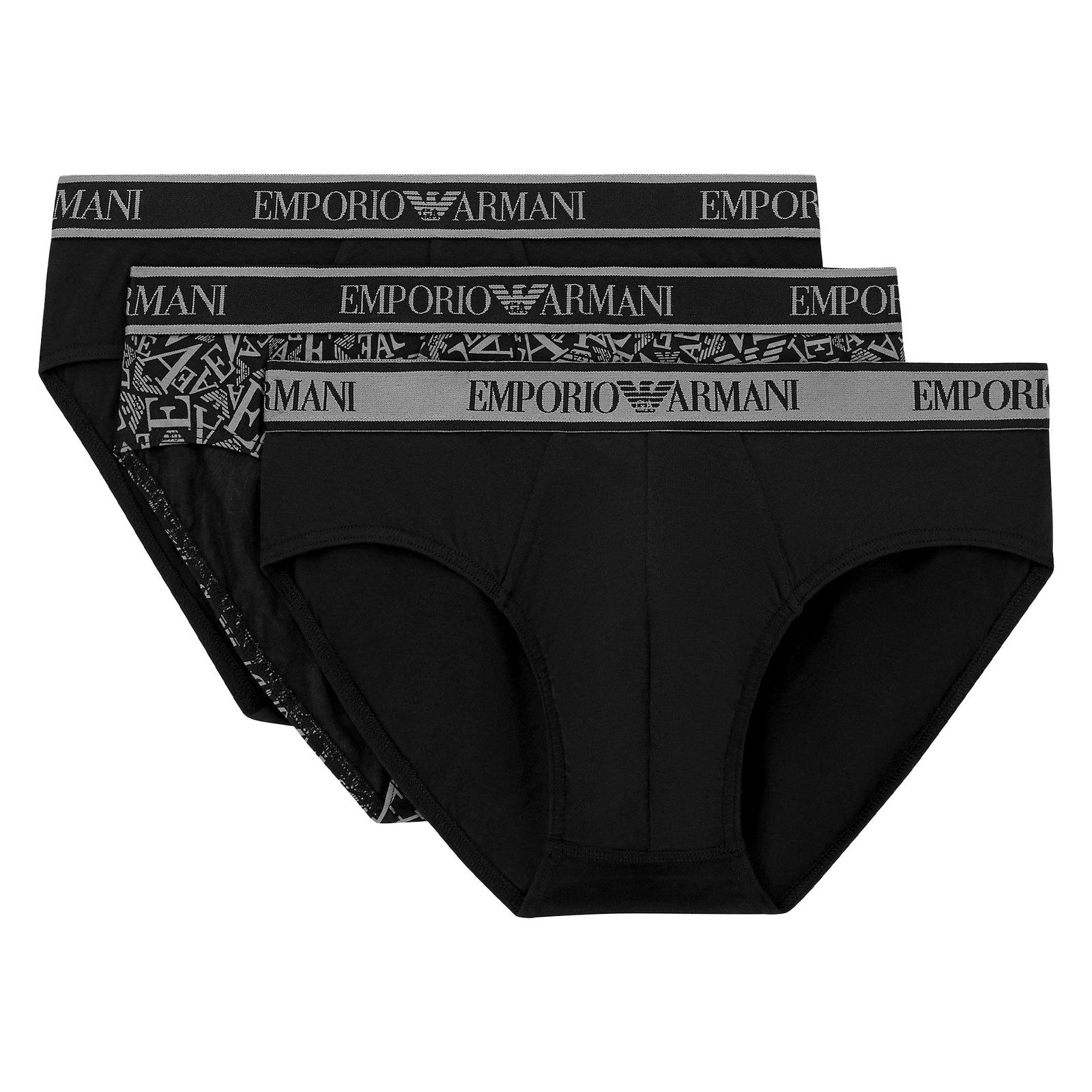 Emporio Armani Slip 3er Pack Brief Stretch Cotton (3-St., 3 Stück) mit elastischem Logo-Bund