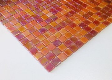 Mosani Mosaikfliesen Glasmosaik Mosaikfliesen orange rot irisierend Wand Fliesenspiegel