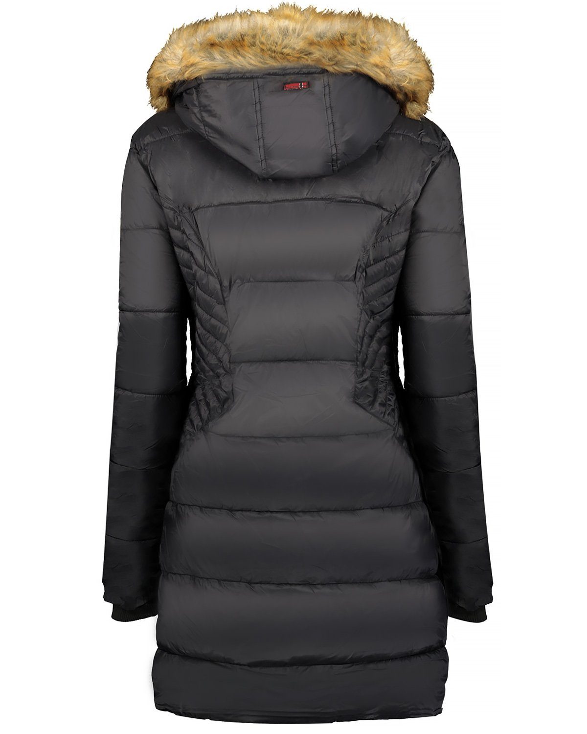 Geographical Norway Winterjacke Damen Outdoor Jacke (1-St) baabeille Kunstfellkragen schwarz