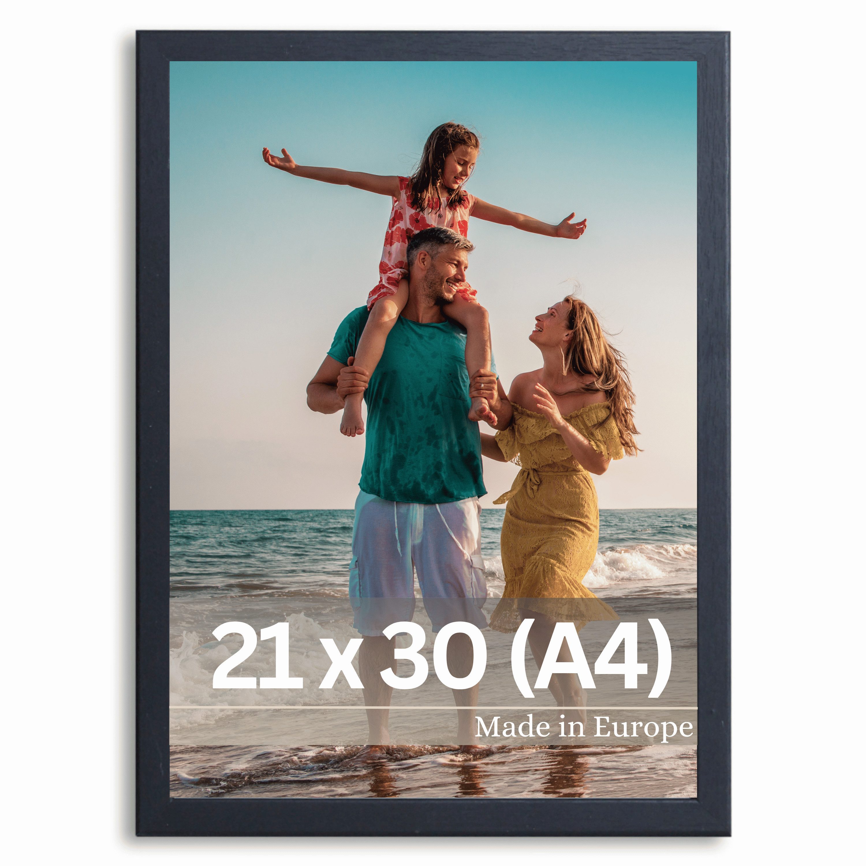 Victor (Zenith) Bilderrahmen Klee, Bilderrahmen Schwarz 21x30 cm, Bilderrahmen Modern, Holzrahmen A4