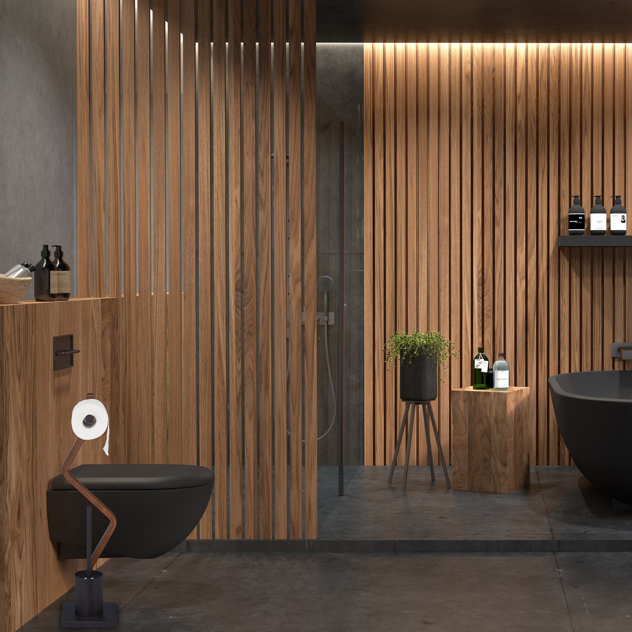 relaxdays Badezimmer-Set »WC Garnitur stehend schwarz« online kaufen | OTTO