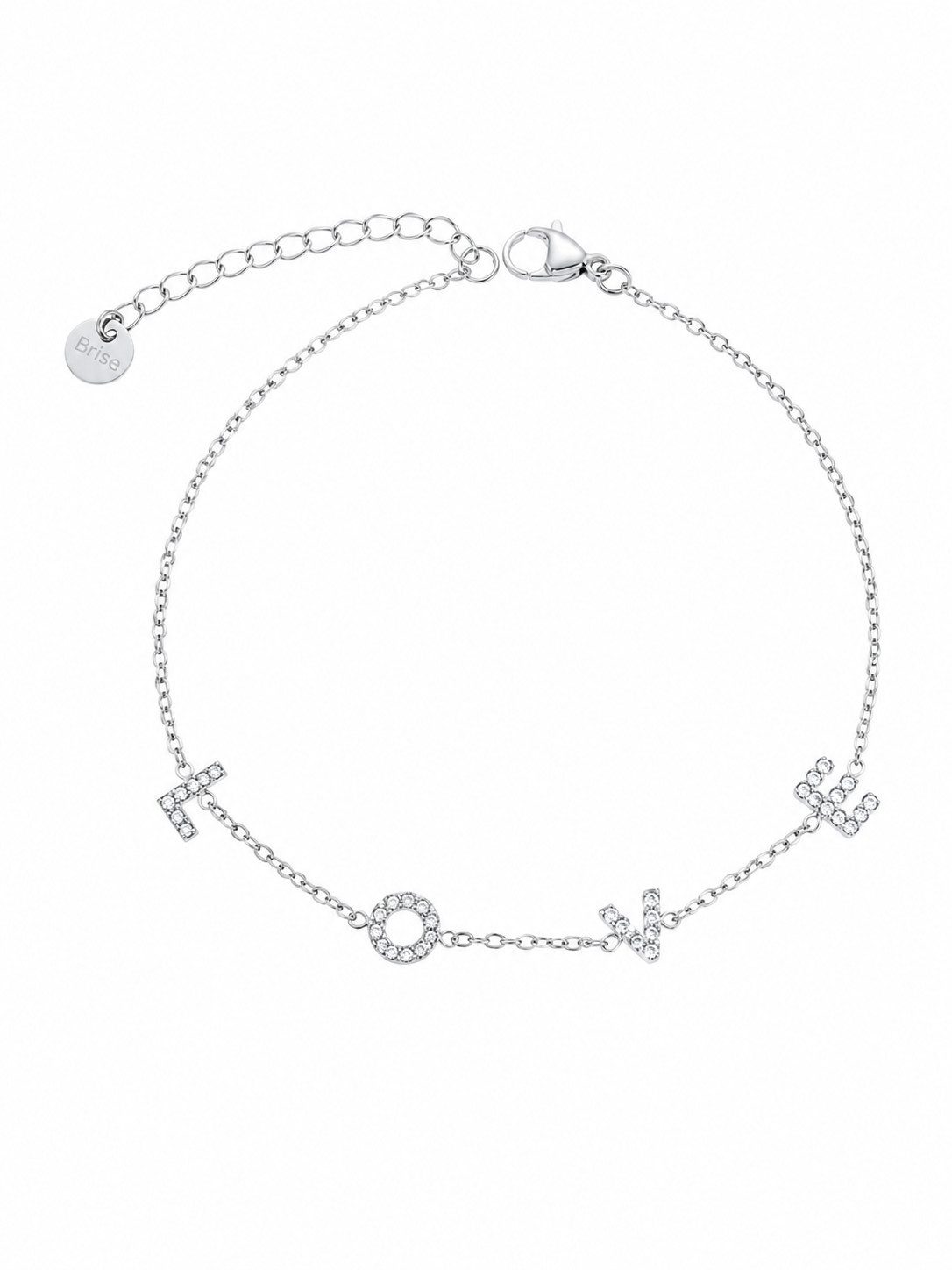 Brise Schmuck Armband Armband Damen Silber Kleeblatt Kreuz Glücksarmband, Filigranes Edelstahlarmband mit Glückssymbolen und verstellbarer Länge