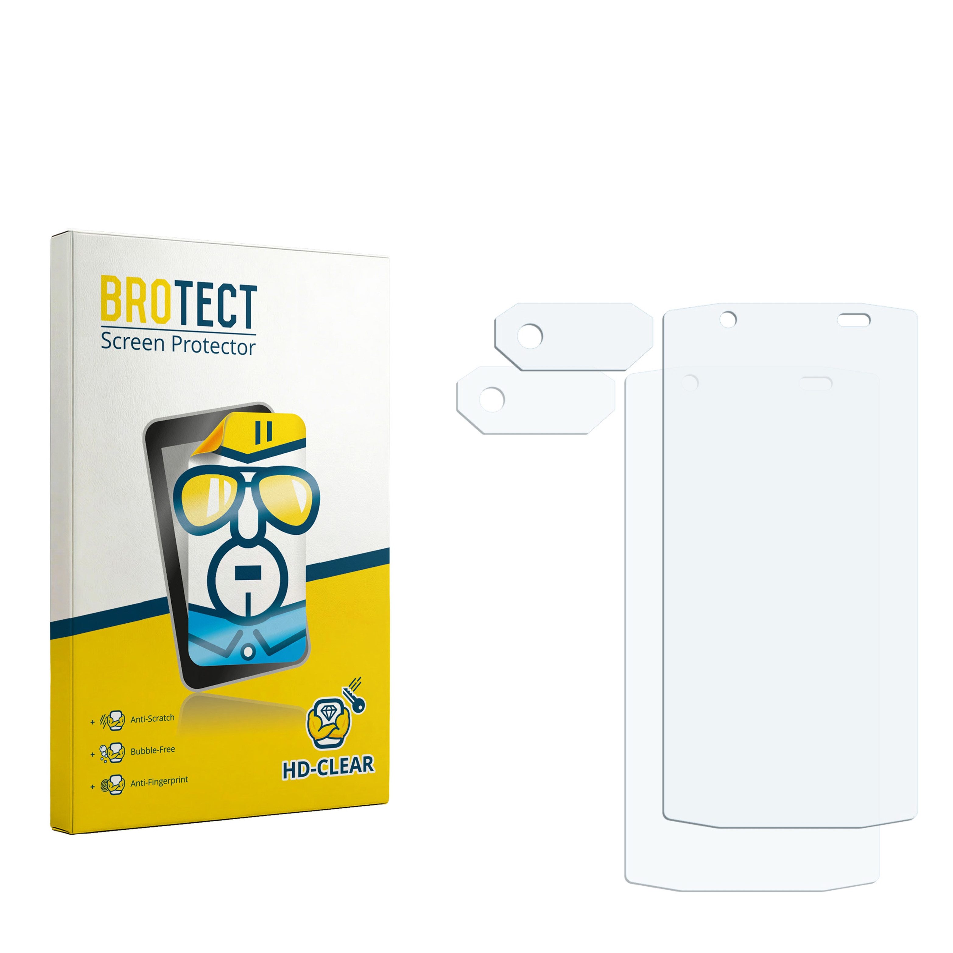 BROTECT Displayschutzfolie Schutzfolie für Ulefone Armor 15 (Display+Kamera), 2 Stück, Displayschutz Schutz Folie Klar Transparent