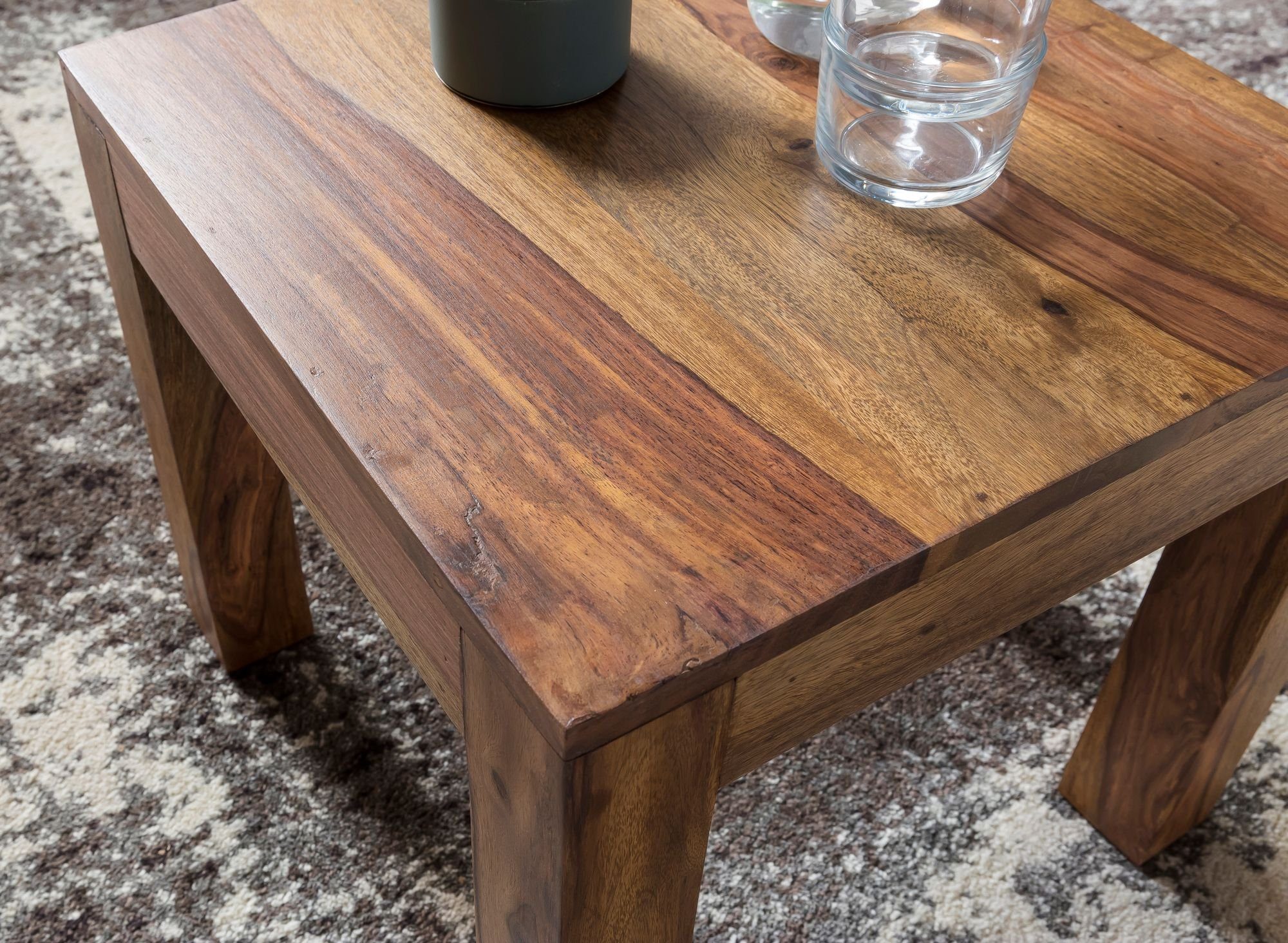 | Natürlich fürs NAKO Braun & Wohnen DESIGN stilvoll Beistelltisch Massivholz-Tisch KADIMA - Braun | Braun