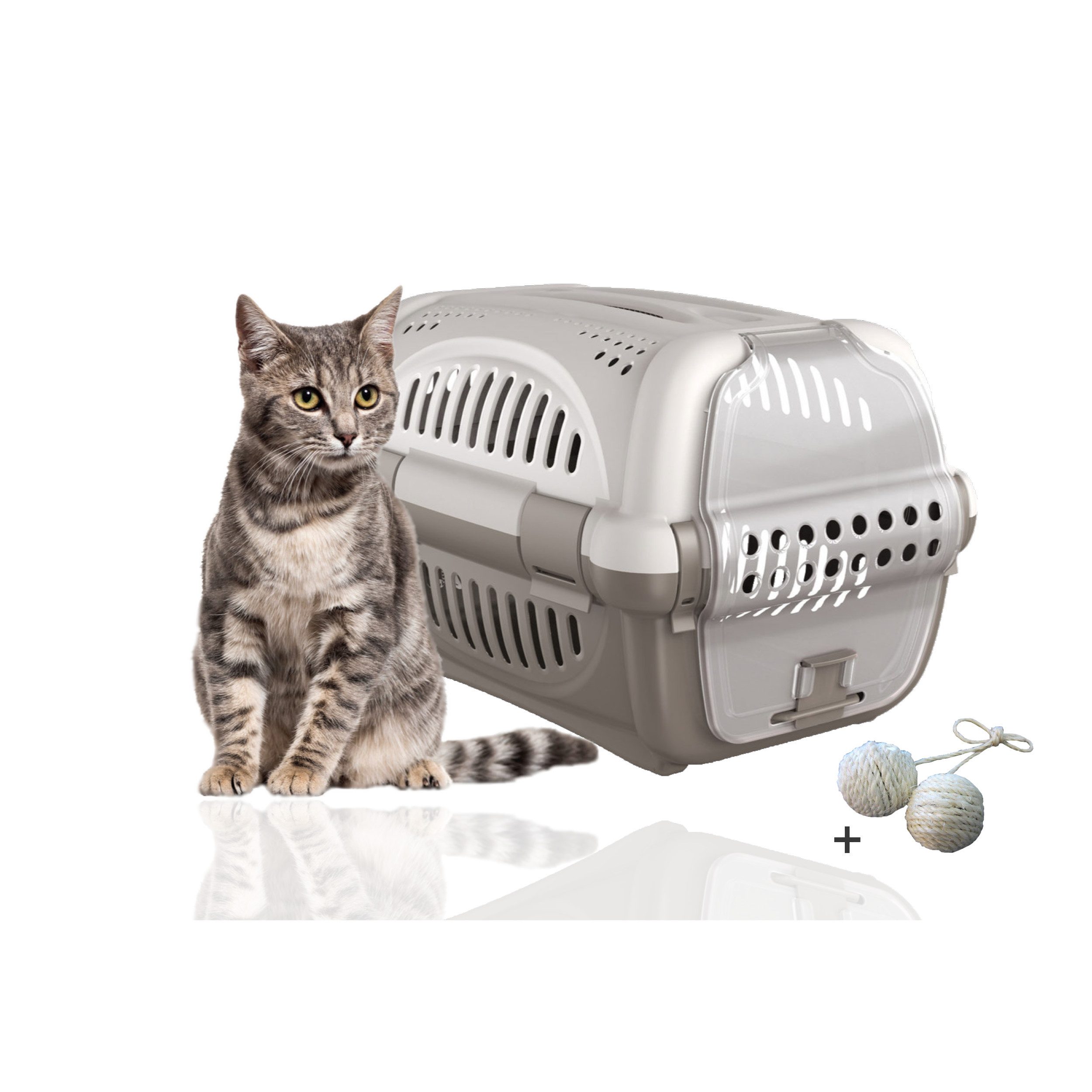 Rohrschneider Tiertransportbox Transportbox Katze, Katzenbox, Hundebox, Transportbox Hund - grau