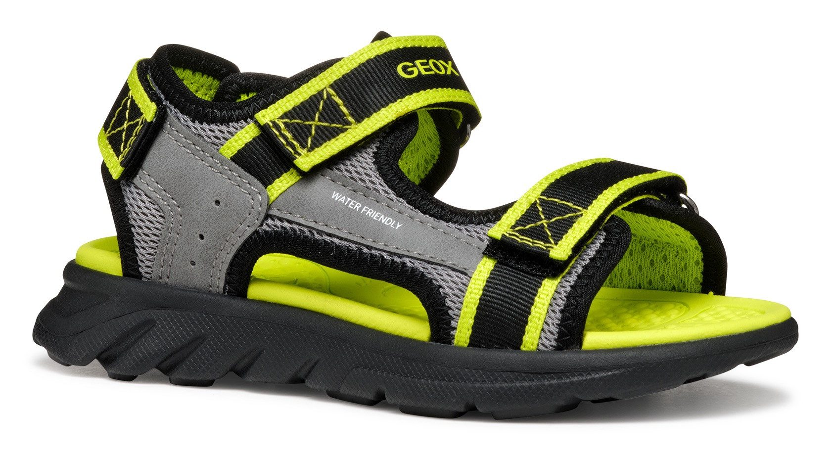 Geox J SANDAL AIRADYUM BO Sandale, Trekking Sandale, Sommerschuh, Klettschuh mit farbiger Innensohle