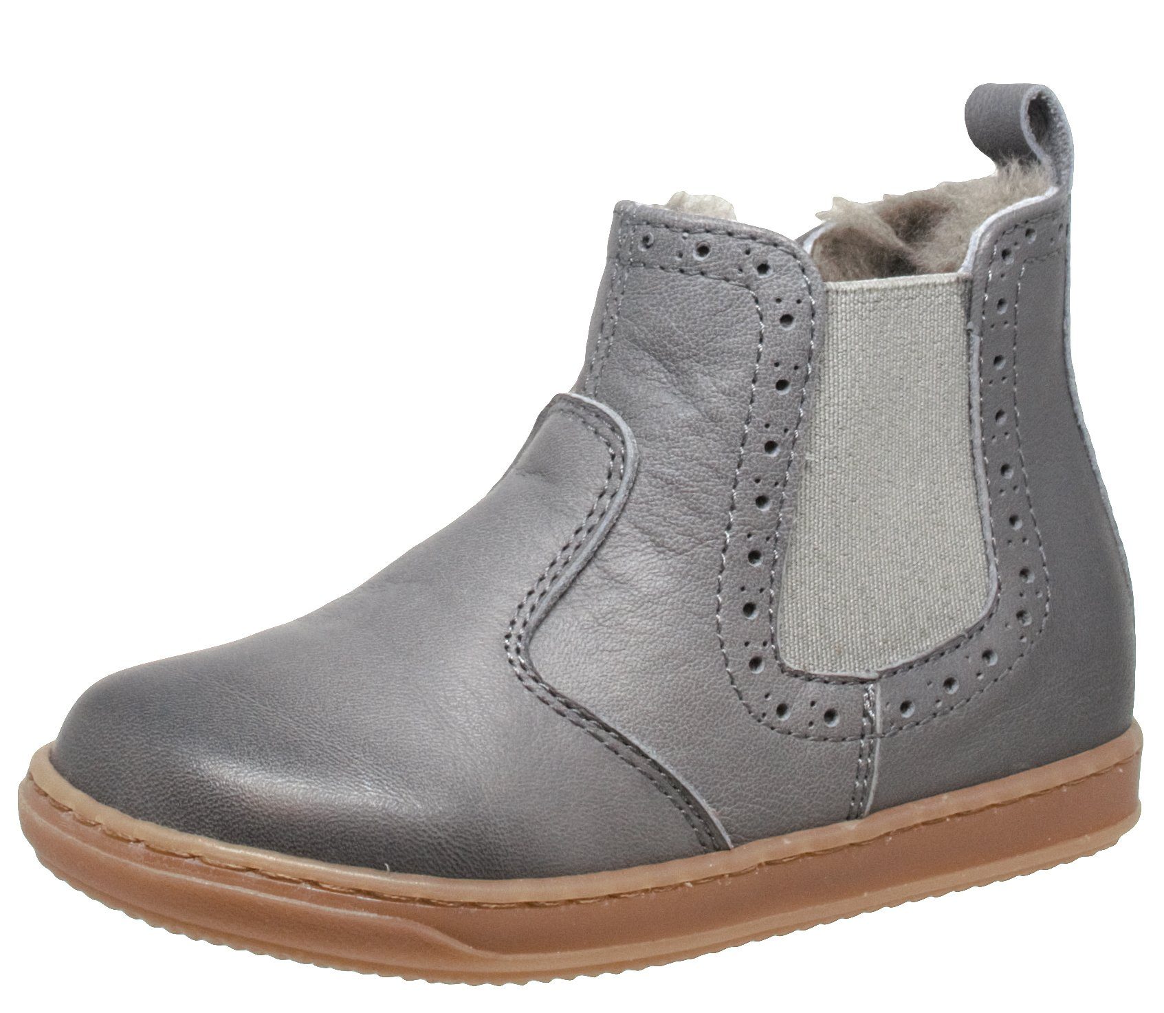 Dianetti Dianetti 3470A Winter Stiefel Kinder Schuhe Leder Lammfell Grau Schnürstiefelette