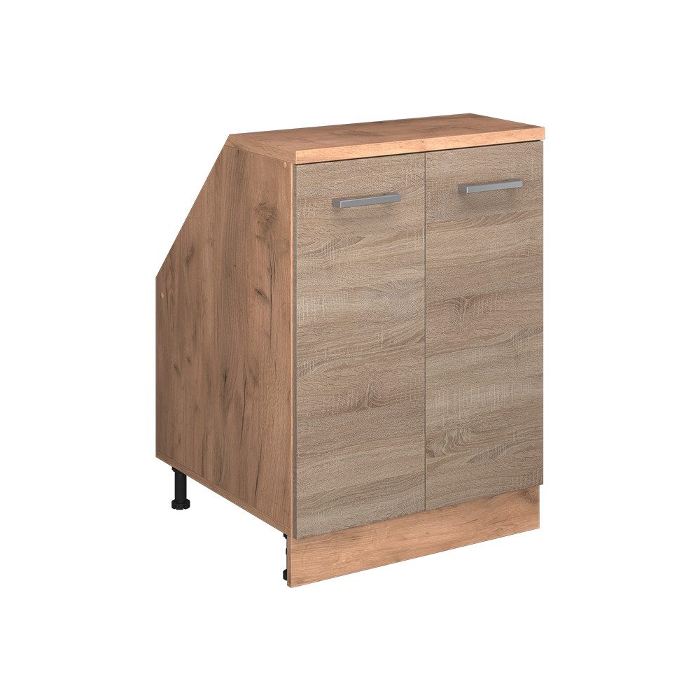 Vicco Kommode Rion, Sonoma/Goldkraft Eiche, 60 x 81.6 cm mit 2 Türen, Schrankkor... (1 St)