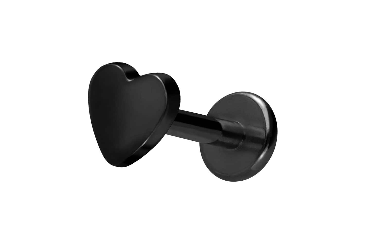 PIERCINGLINE Piercing-Set Titan Labret mit Innengewinde HERZ (Labrets, 1-tlg)