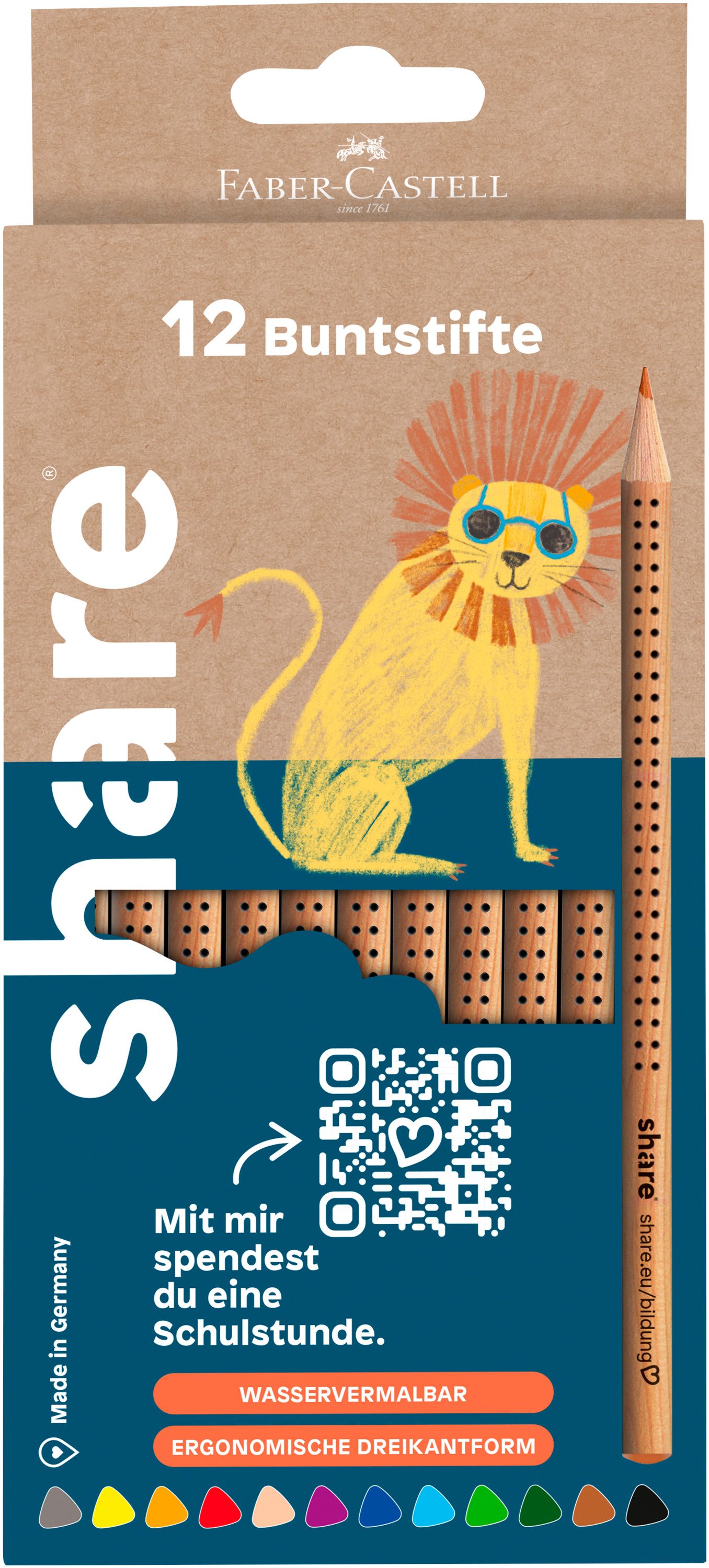 share Buntstift share Buntstift, wasserverdünnbar, 12 Stk, sort. b