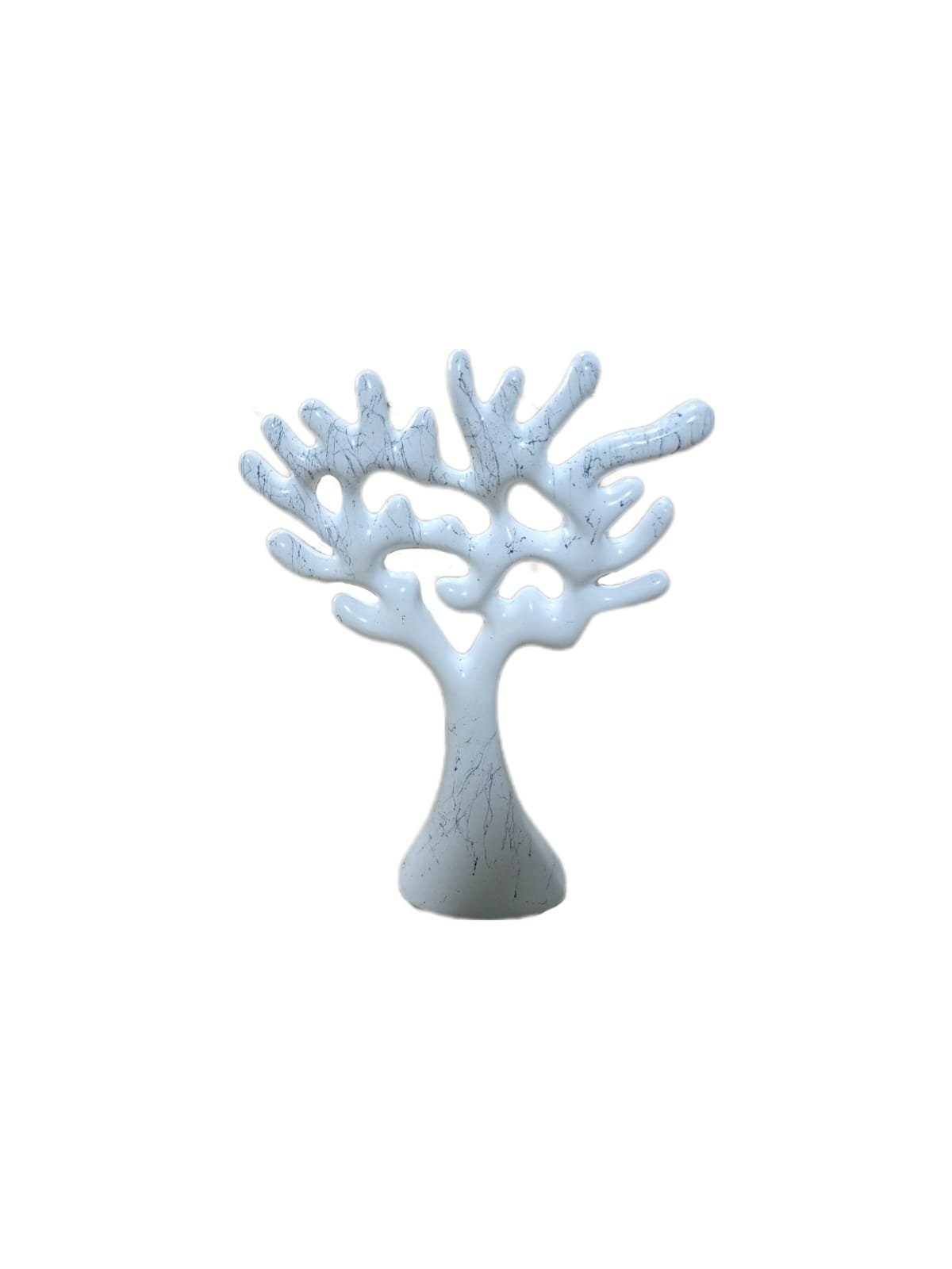 Polyresin Weiß aus moebel17 Dekofigur Skulptur Dekofigur Marmoroptik, Baum