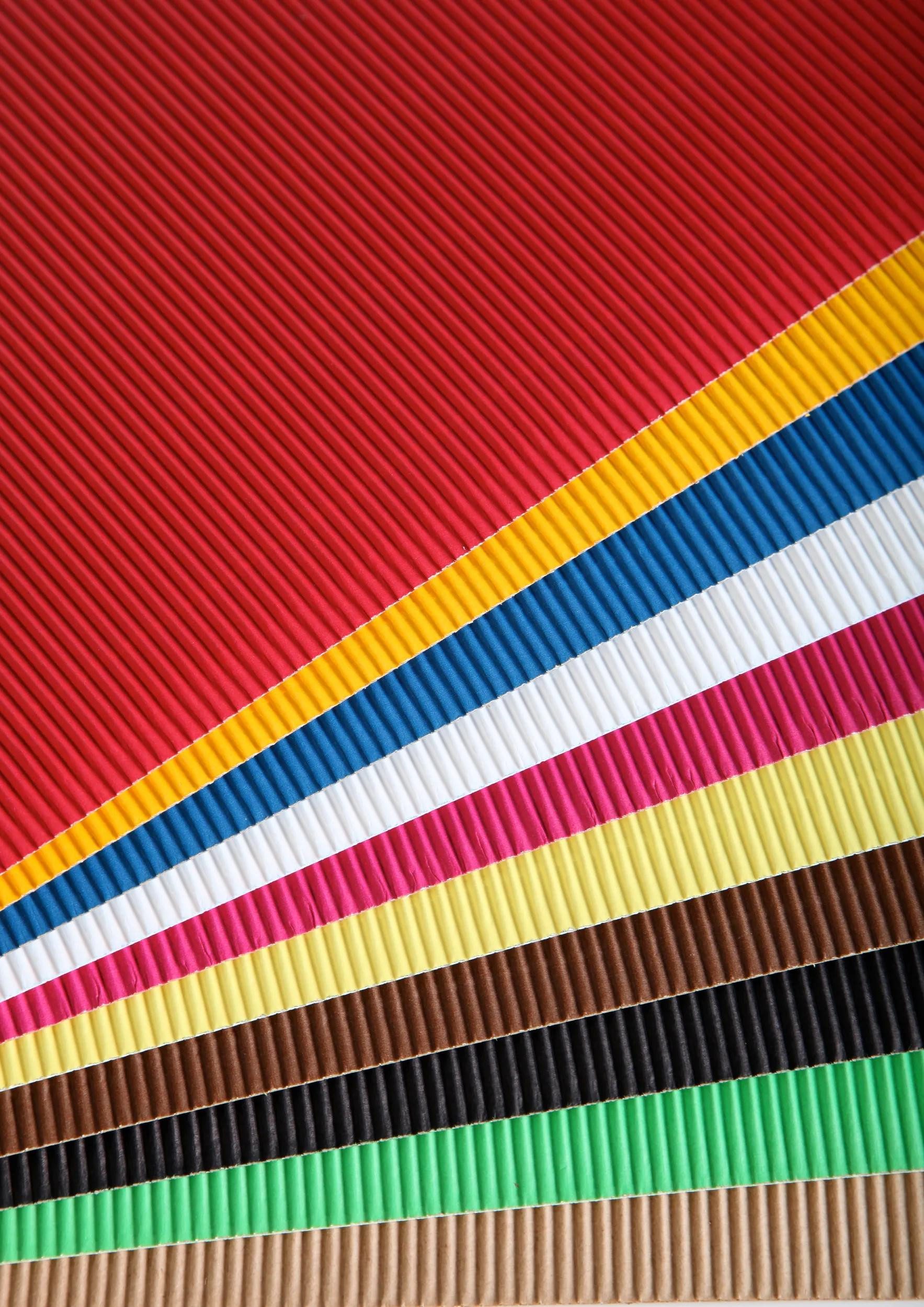 CLAIREFONTAINE Bastelkartonpapier Pack 15 Bögen Wellpappe, 50x35cm, 300g - Sortierung 295699C, Bastel für Schule