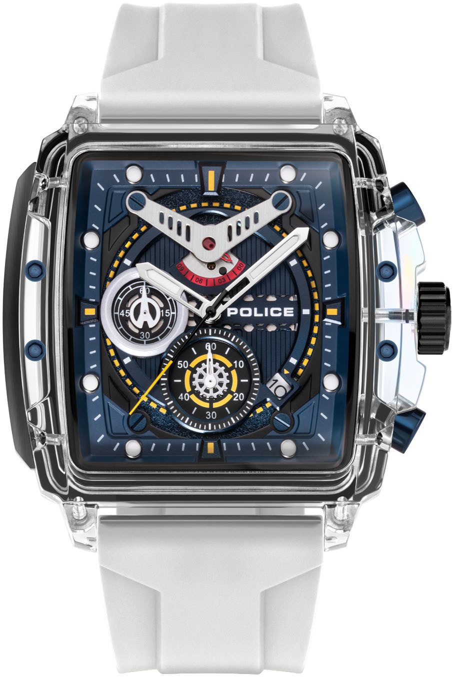 Police Chronograph CLOUT PEWGO0052402-SET, (Set, 4-tlg., mit 3 Wechselbändern), Armbanduhr, Herrenuhr, Silikonarmband, Ideal auch als Geschenk, analog
