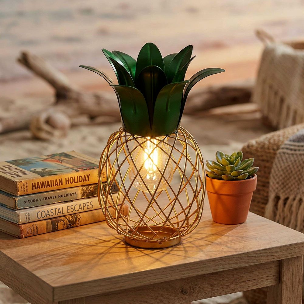 GLOBO LIGHTING LED Solarleuchte, LED-Leuchtmittel fest verbaut, Warmweiß, Solarleuchte LED Außenleuchte Gartendeko Ananas IP44 Wegeleuchte H 28