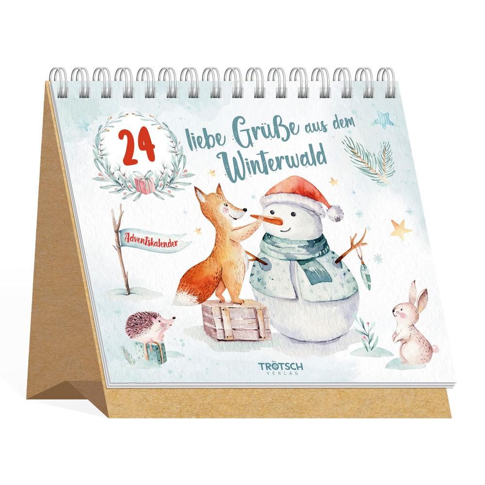 Trötsch Verlag Adventskalender Trötsch Adventskalender 24 liebe Grüße aus dem Winterwald Aufstellk...
