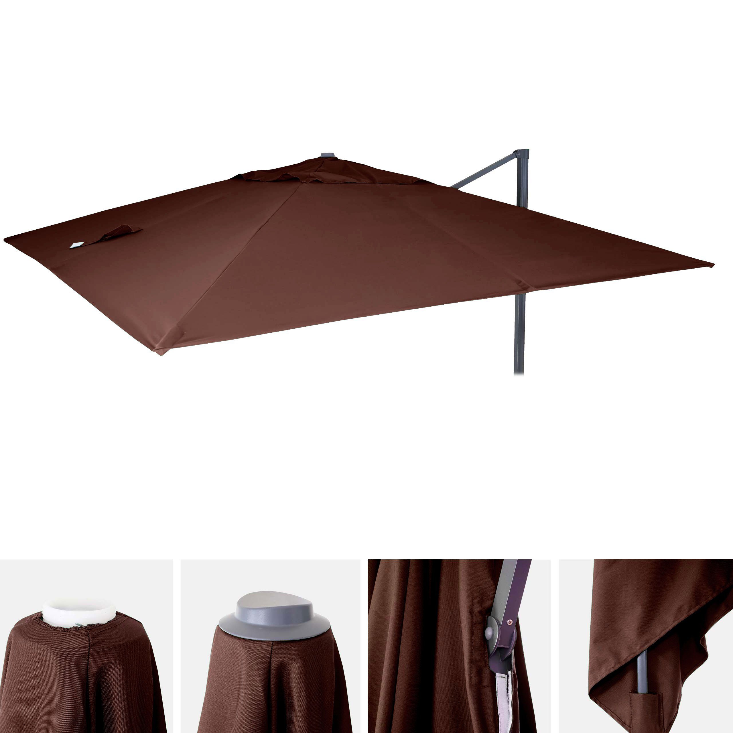 MCW Ampelschirmbespannung MCW-A96, 295x295 cm, Ø 424 cm, Mit Luftzirkulationshaube zur besseren Wärmeregulierung