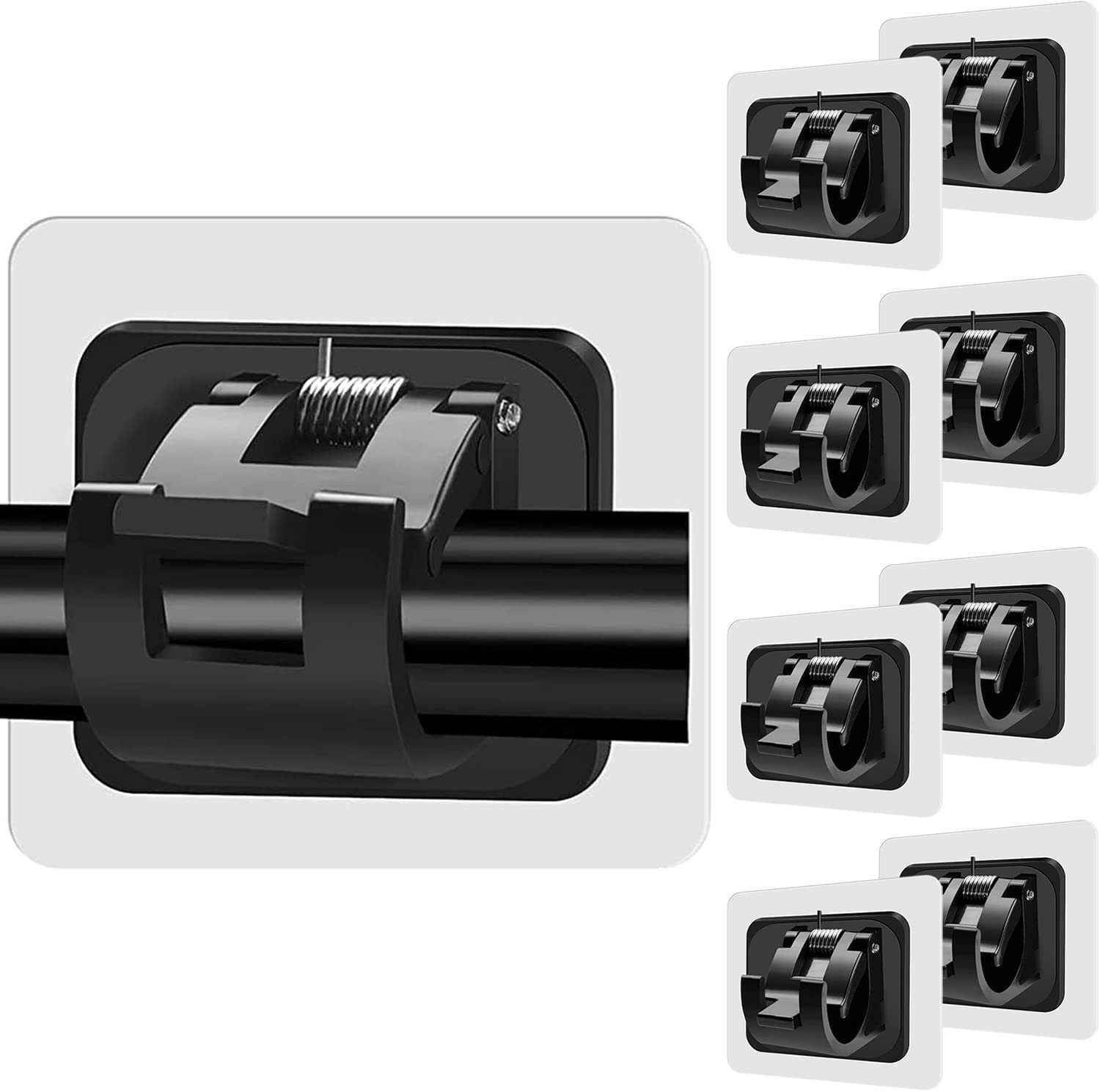 FOUORTUNATE-BEE Gardinenstangenhalter 8er Set selbstklebende Gardinenstangen Halter ohne Bohren, lemmhalter für Vorhangstangen bis 2,2 cm, Wandhalter