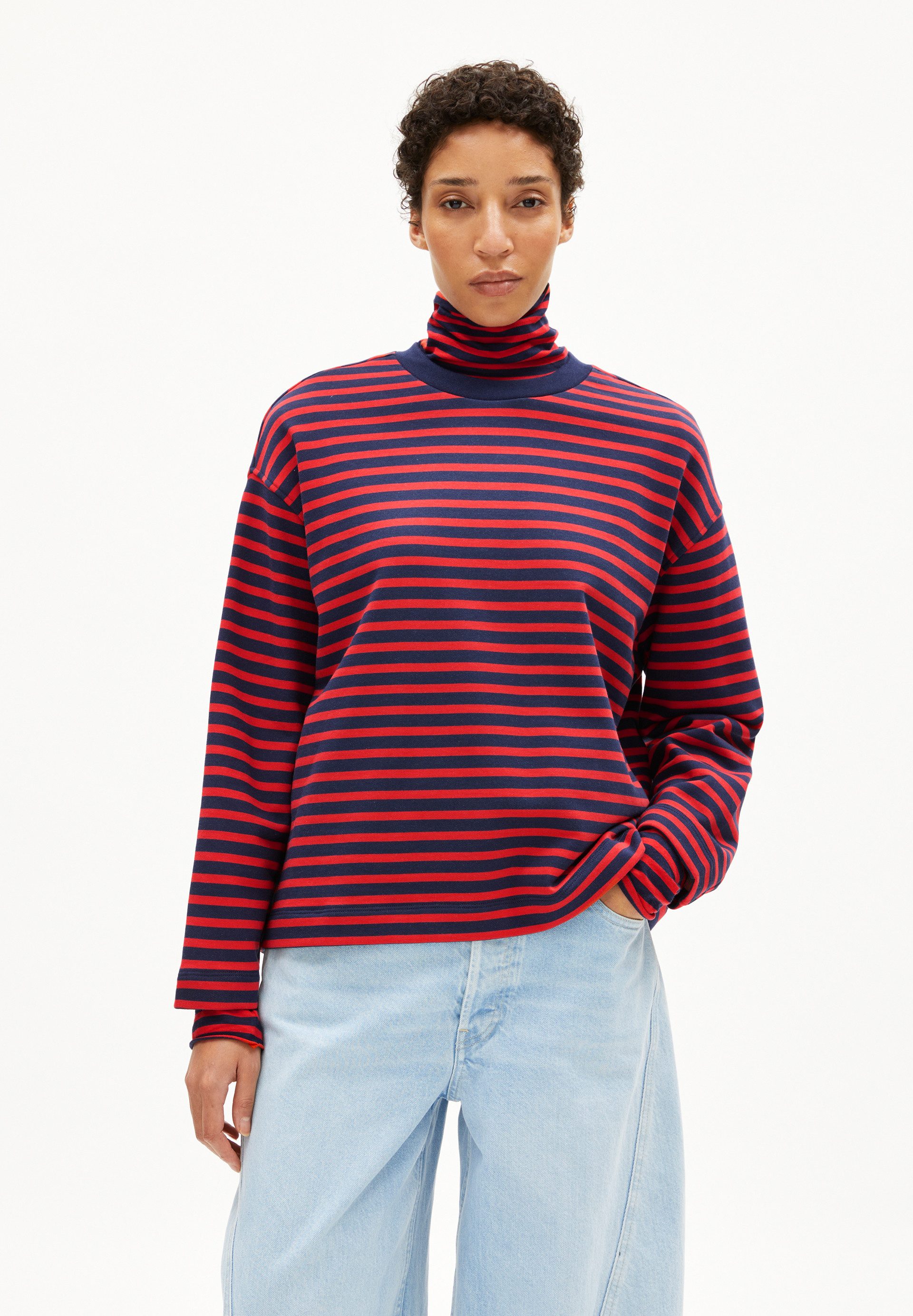 Armedangels Sweatshirt FRANKAA MAARLEN STRIPE Oversized Fit günstig online kaufen