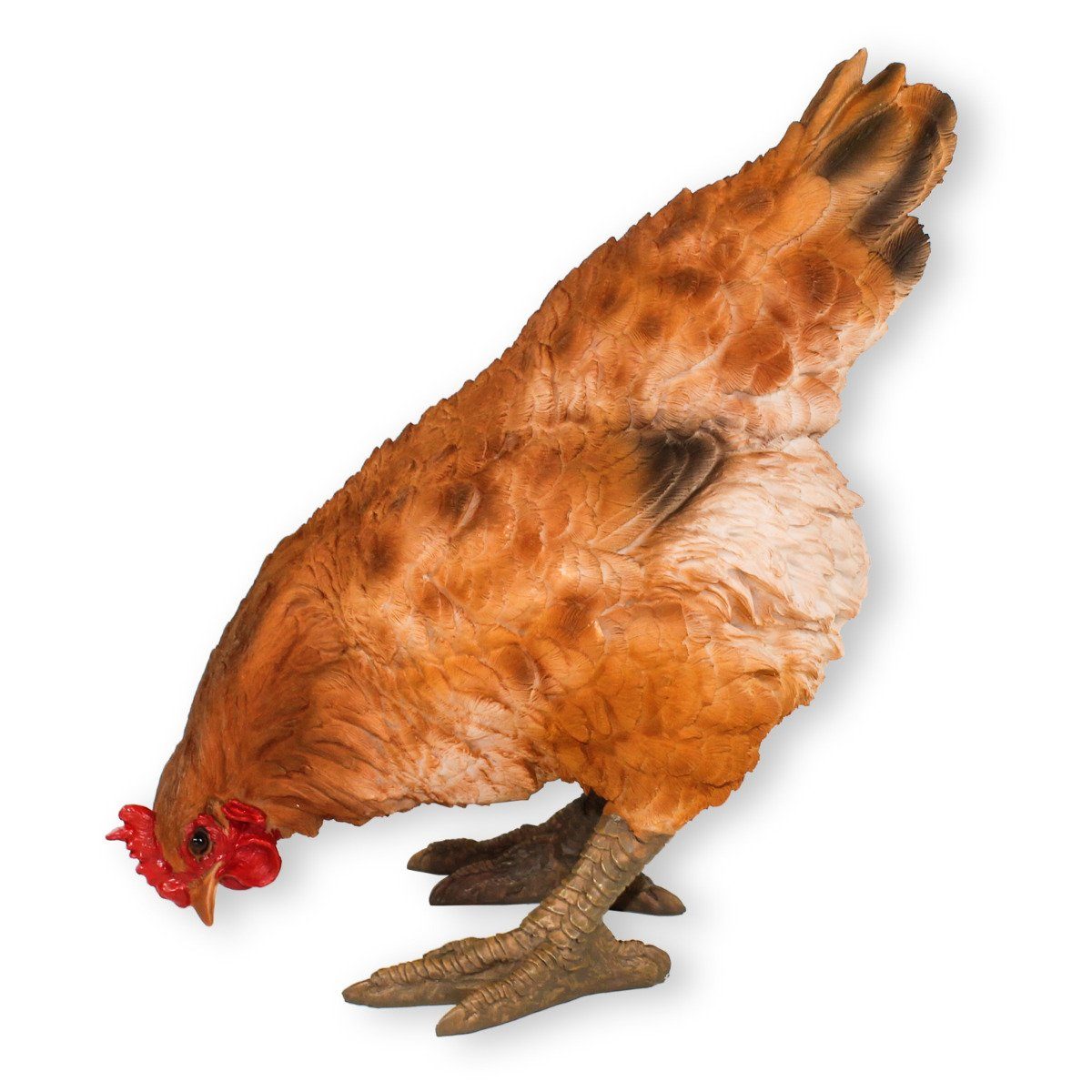 colourliving Tierfigur Gartendeko Huhn Figur Braun 35cm Pickend Deko Huhn, günstig online kaufen