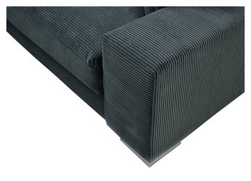 Iwaniccy Sofa SOFT, B 285 cm, Grau, Breitcord, mit 3 Rücken- und 3 Zierkissen