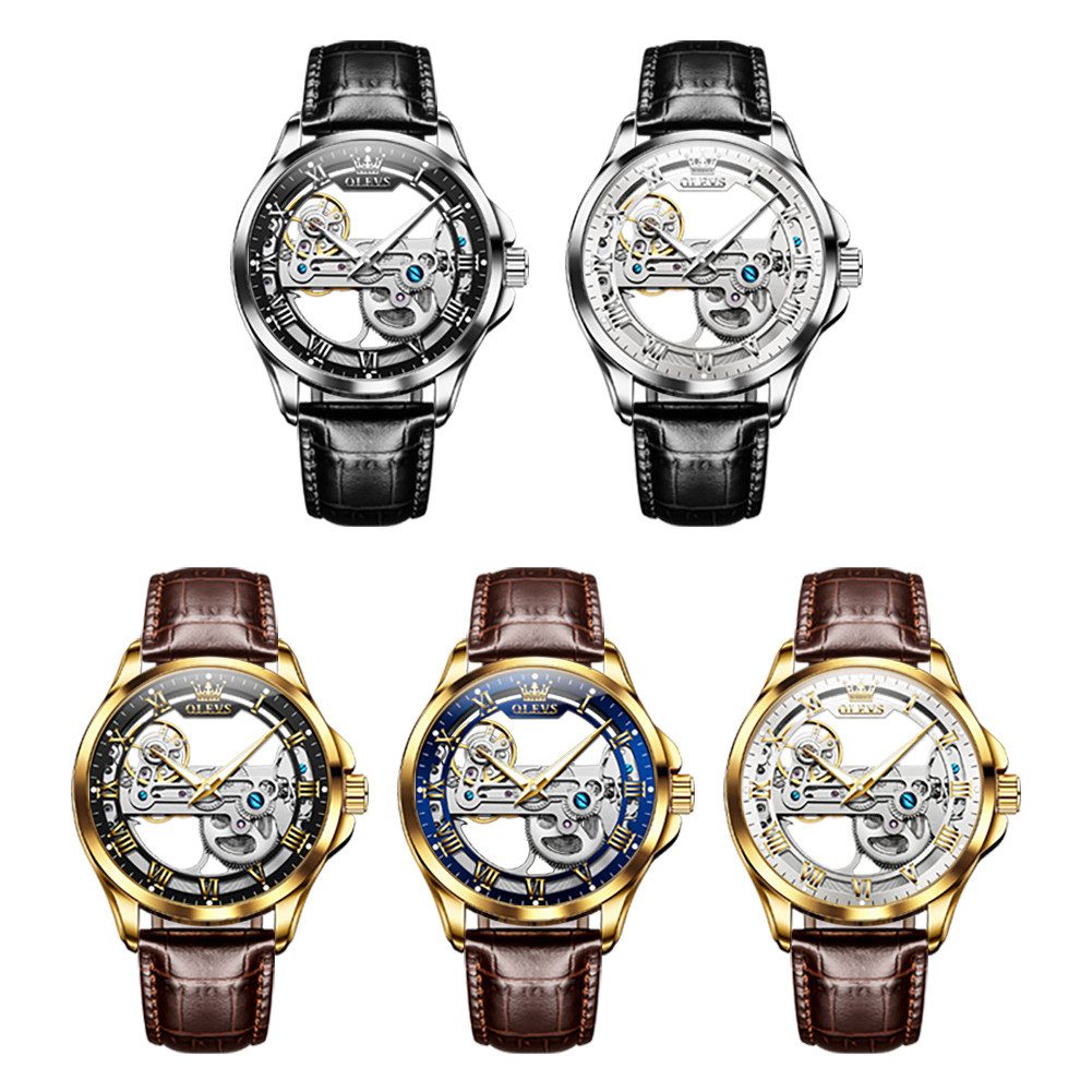 OLEVS Automatikuhr Herrenuhr Automatik Uhr SKELETT günstig online kaufen