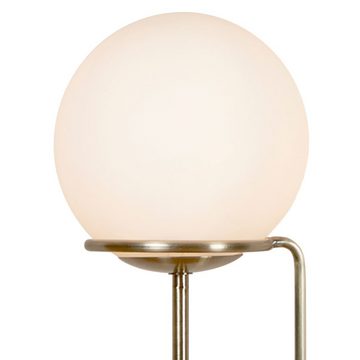 etc-shop LED Tischleuchte, Leuchtmittel inklusive, Warmweiß, Tisch Leuchte Steh Lampe Lese Strahler Messing antik Glas Kugel im Set